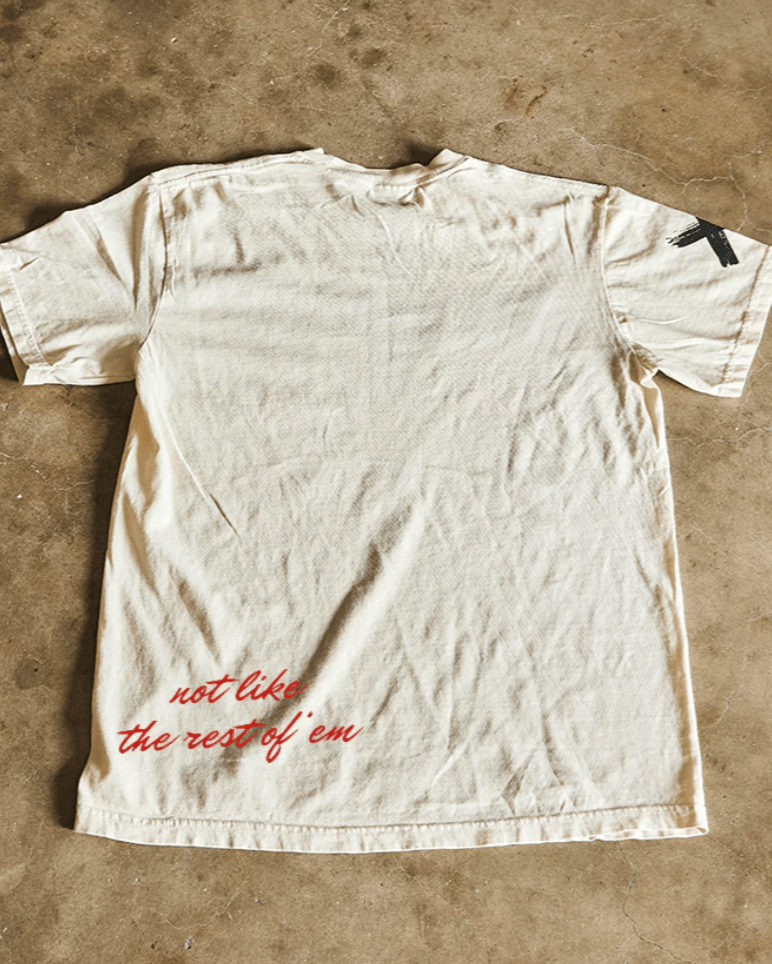 Horseman Tee - Ivory - Burnout