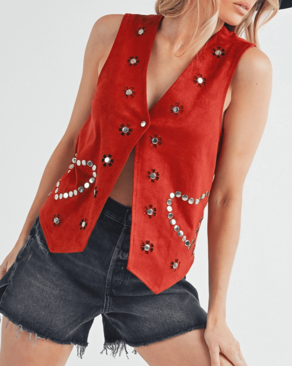 Lover Vest - Red - Burnout