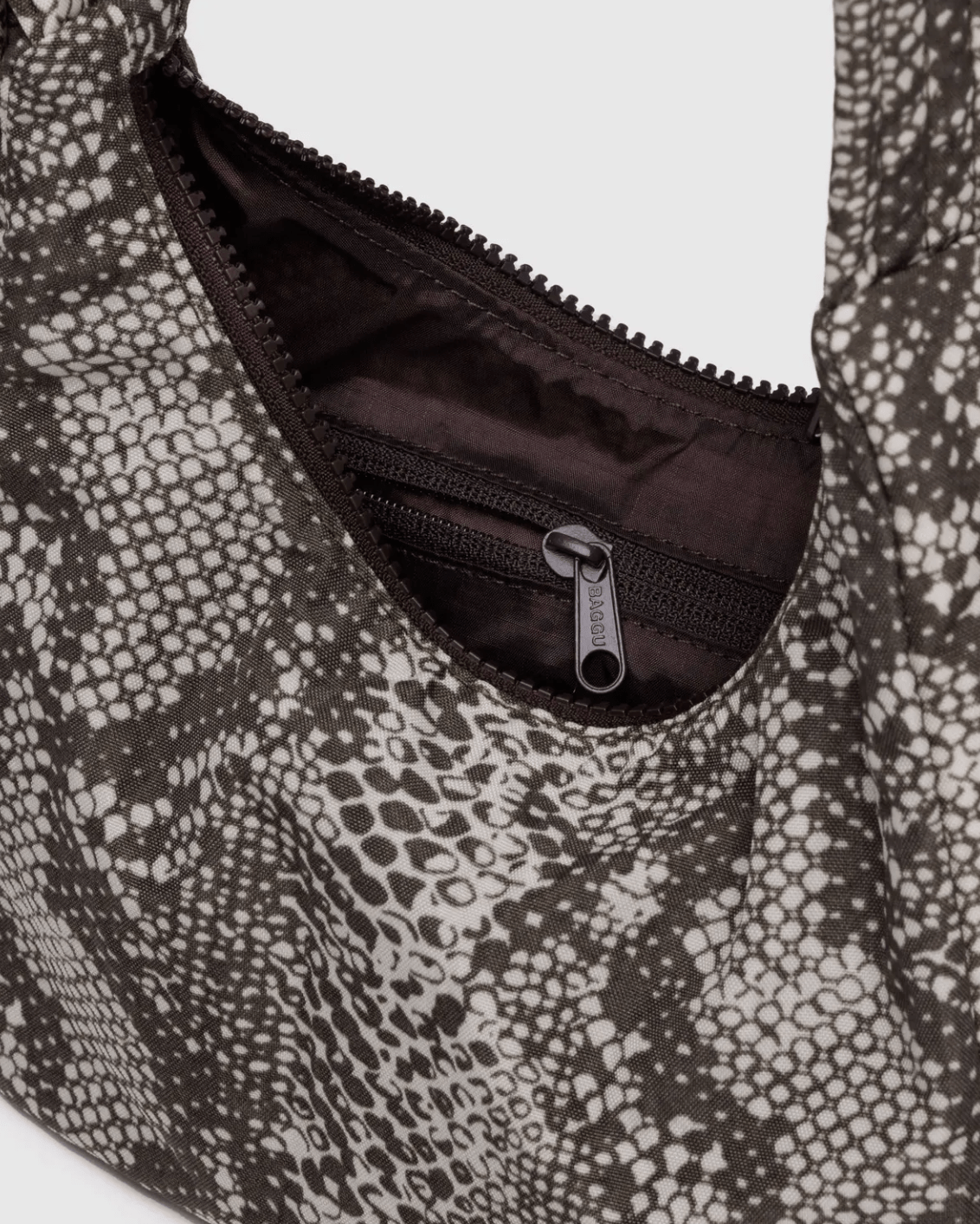 Mini Nylon Shoulder Bag - Snakeskin - Burnout