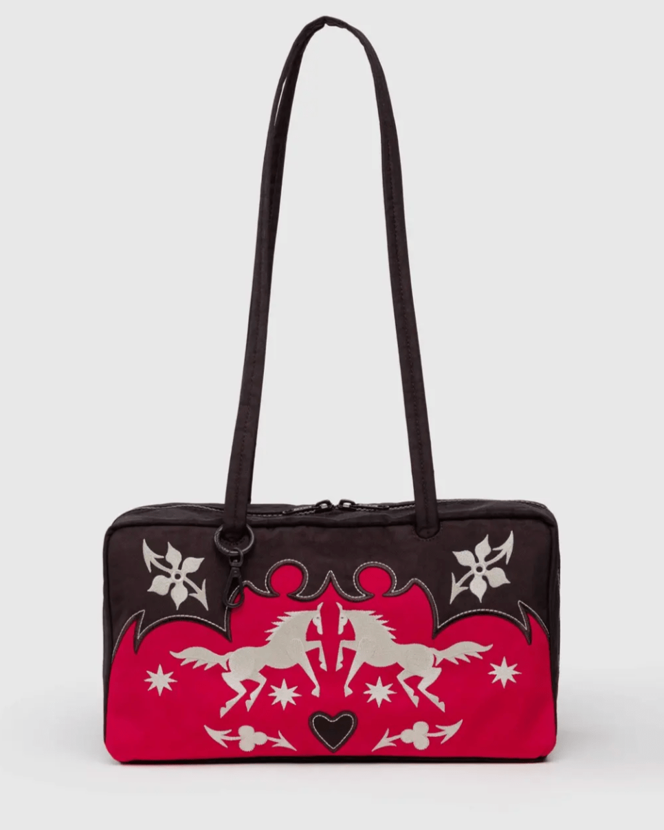 Nylon Bowler Bag - Western Appliqué - Burnout