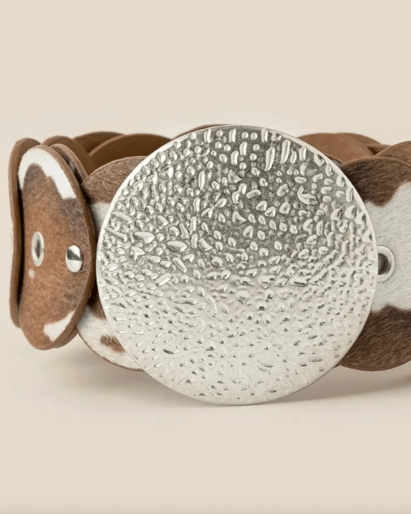 Cowhide Disc Linked Belt - Burnout