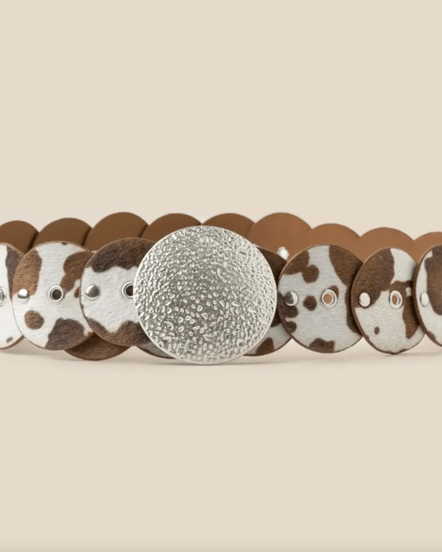 Cowhide Disc Linked Belt - Burnout