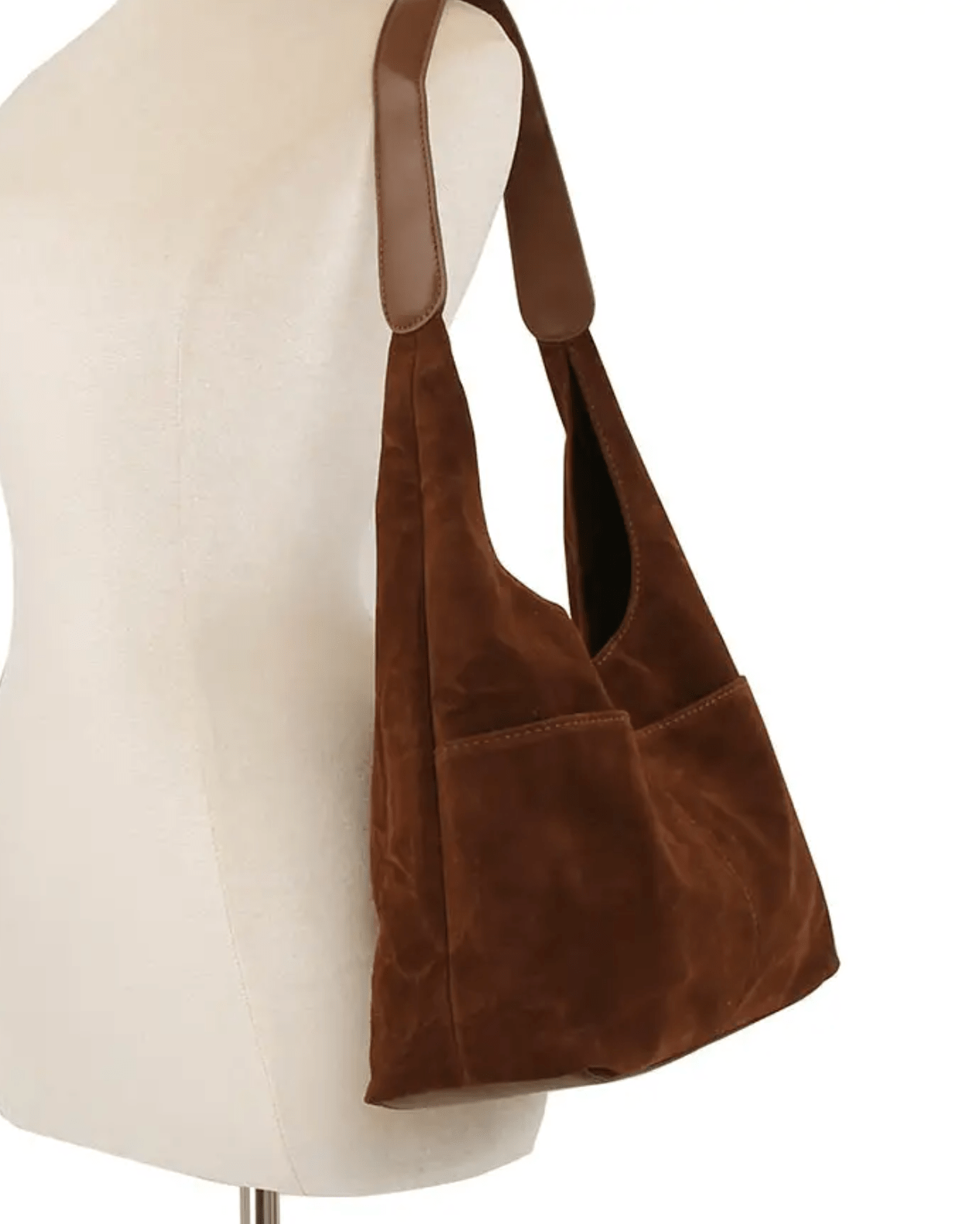 Suede Shoulder Bag - Burnout