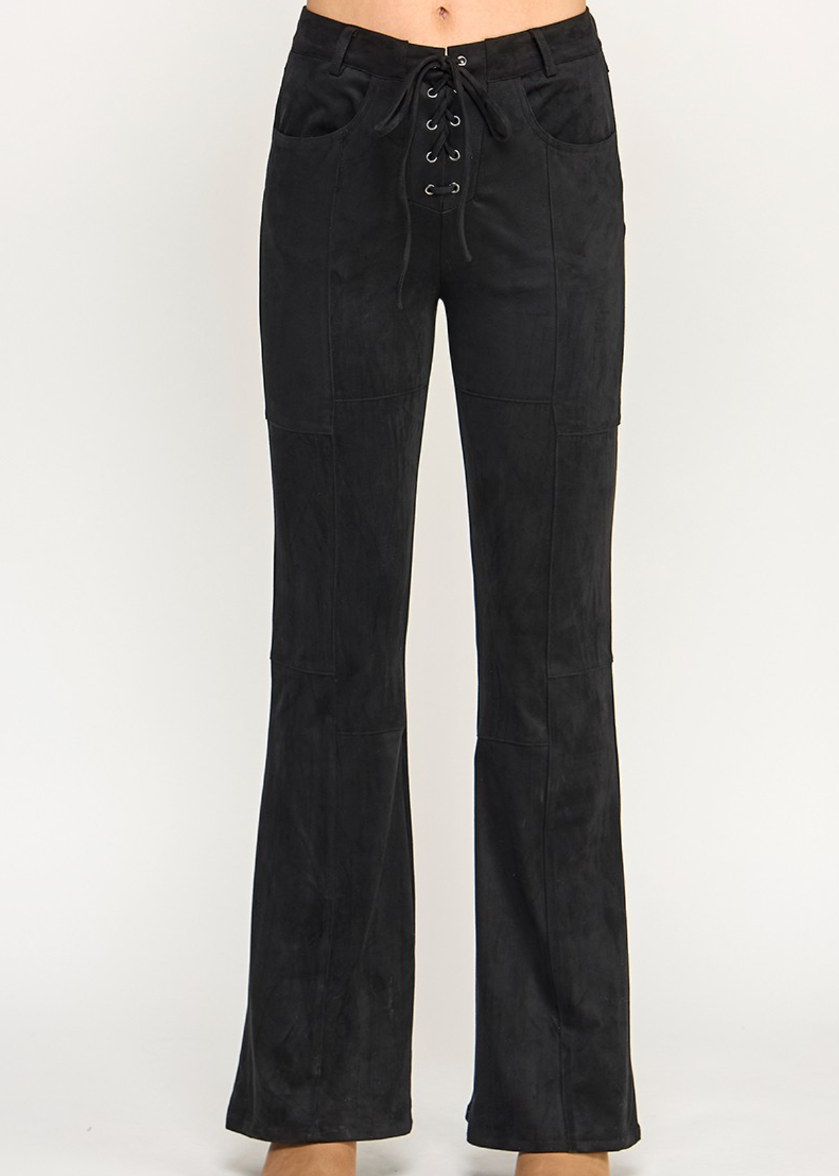 Lace Up Flare - Black