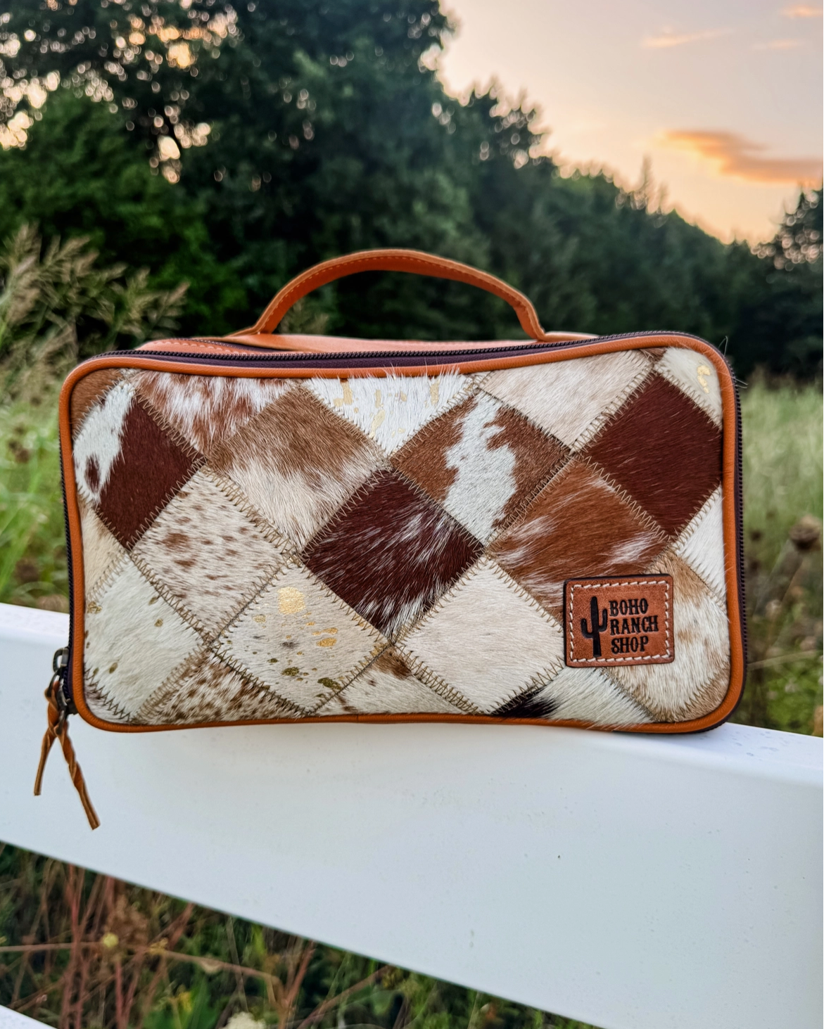 Cowhide Makeup Travel Bag - Large