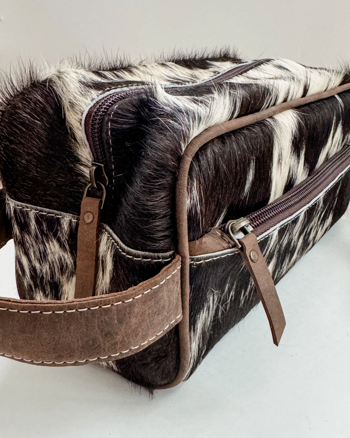 Cowhide Toiletry Travel Bag