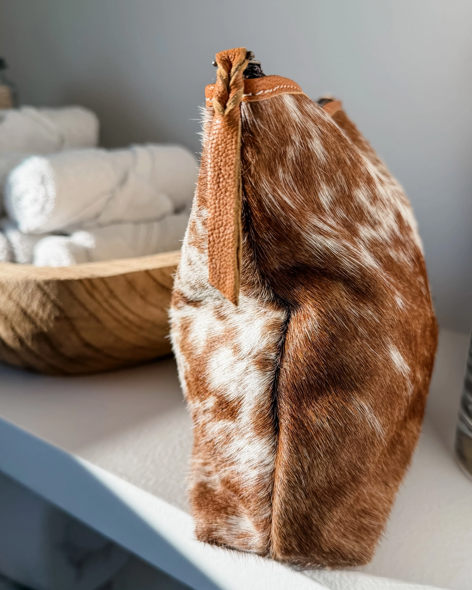 Western Cowhide Makeup Pouch