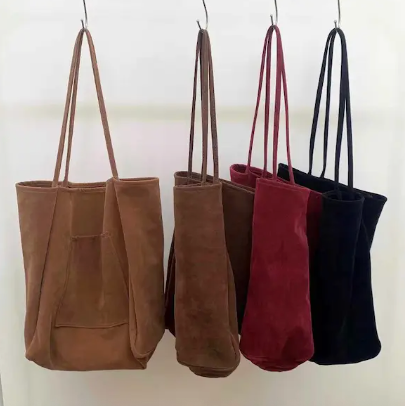 Suede Pocket Tote Bag