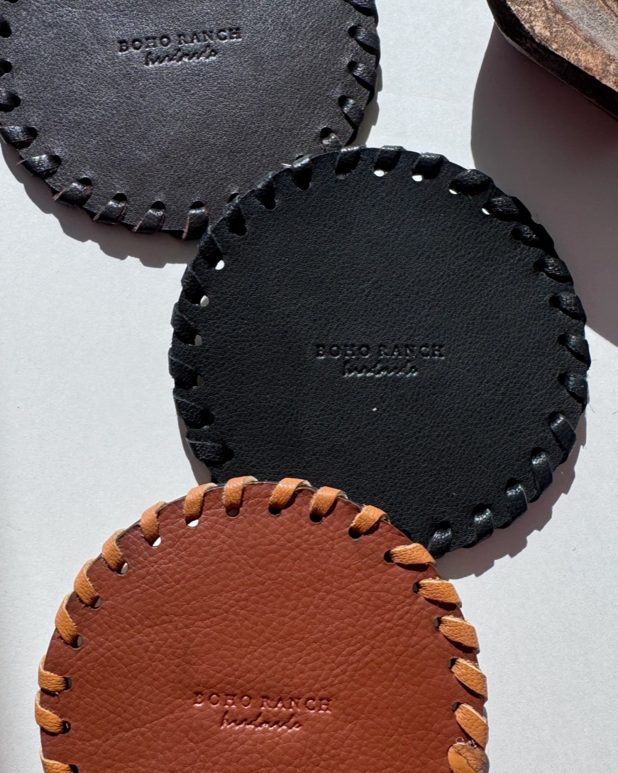 Genuine Cowhide Leather Coasters