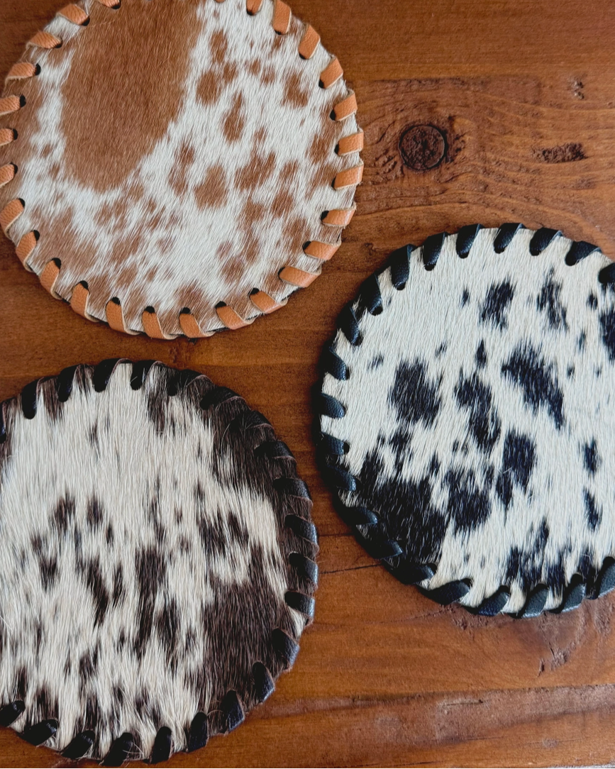 Genuine Cowhide Leather Coasters