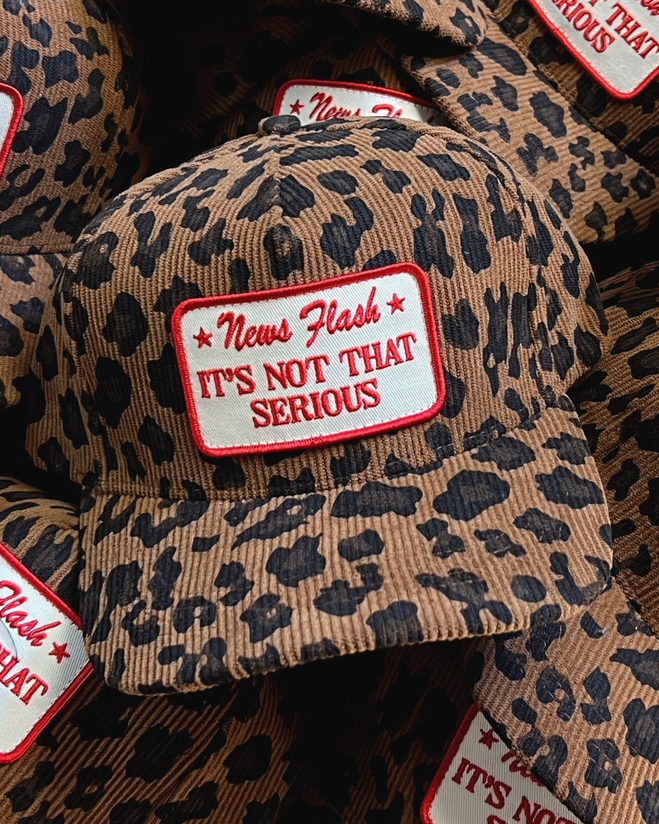Not Serious Leopard Corduroy Snapback Hat