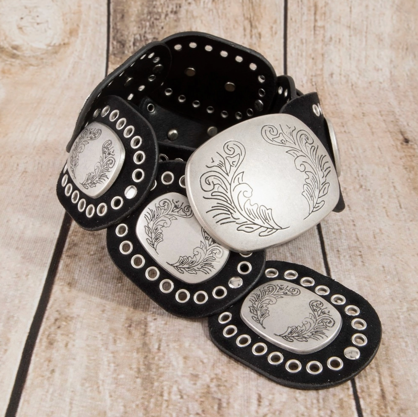 Western Rectangle Concho Belt