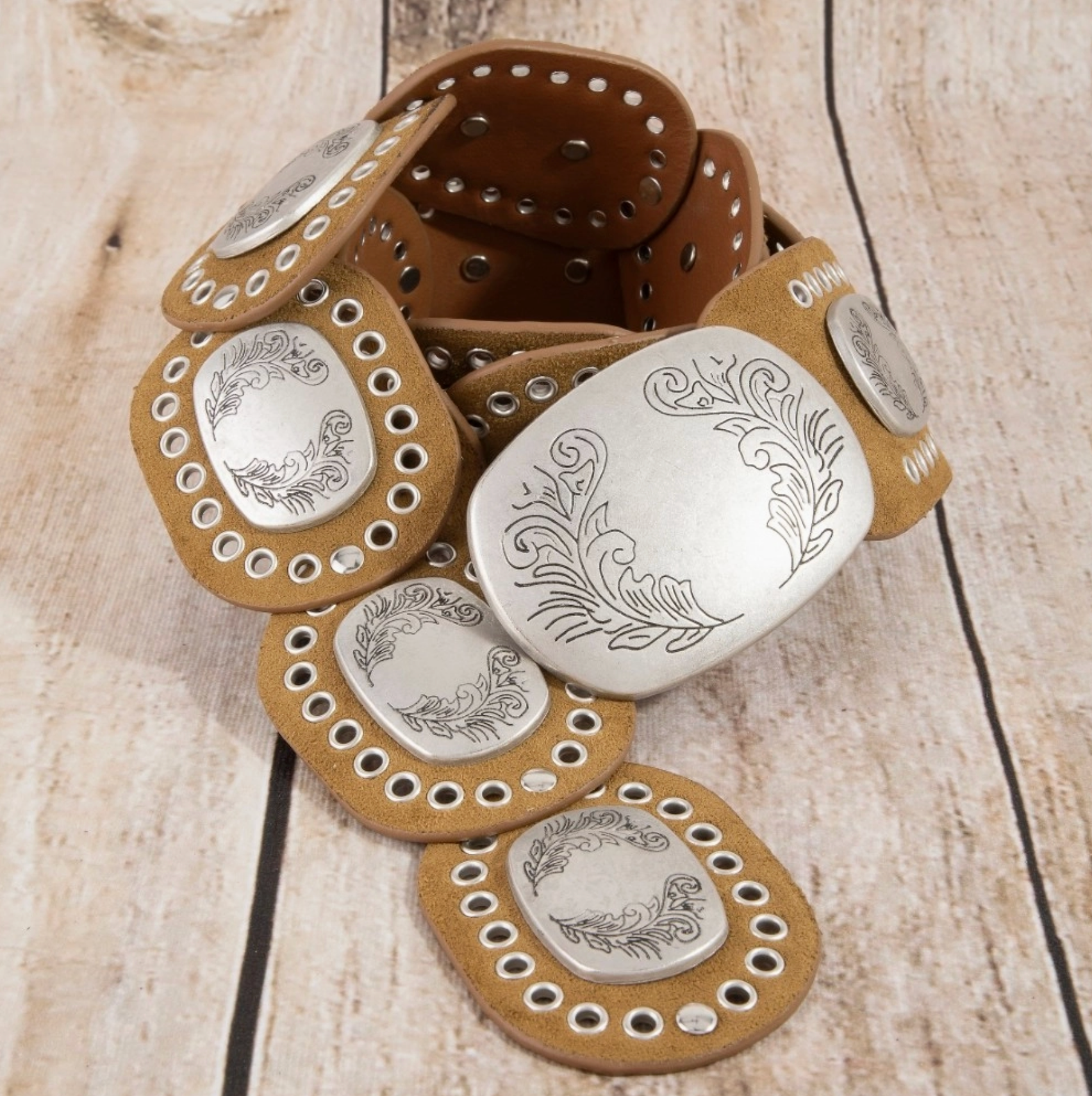 Western Rectangle Concho Belt