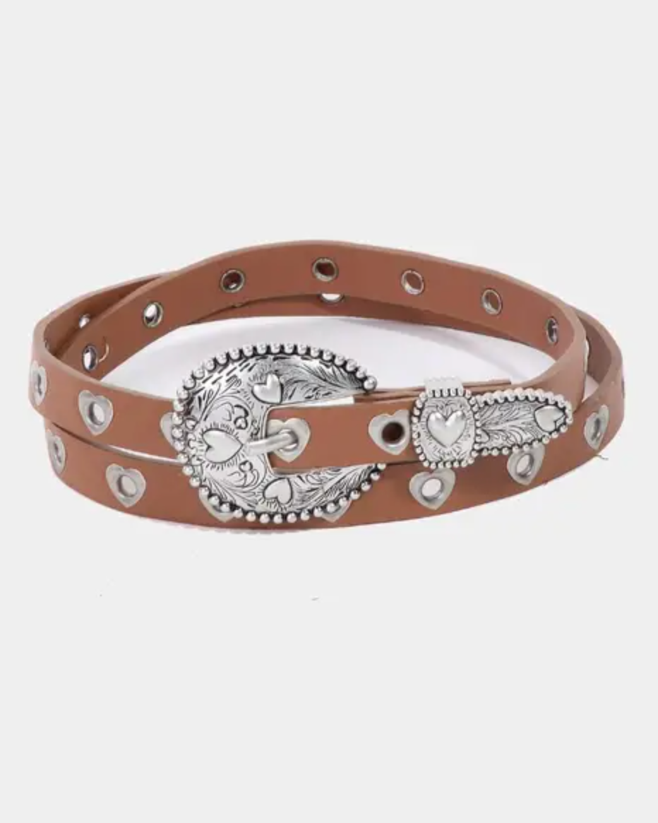 Heart Studded Buckle Belt