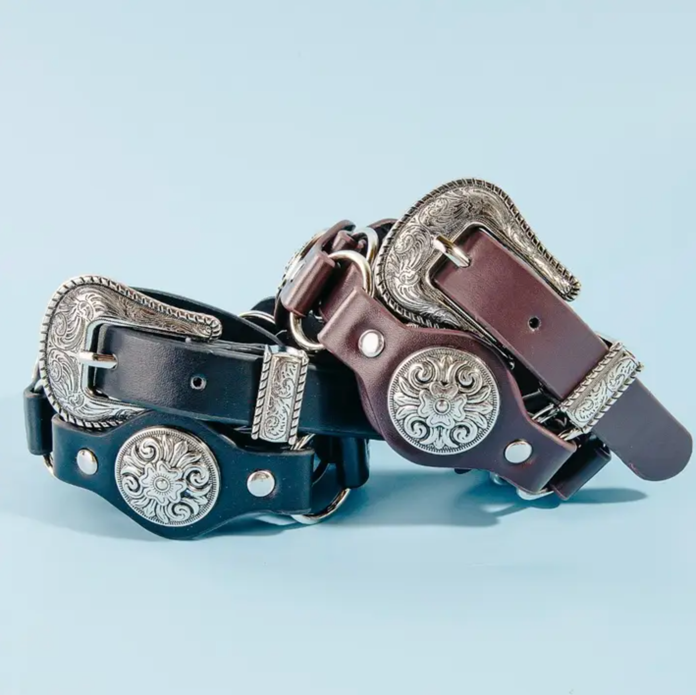 Linked Floral Concho Belt