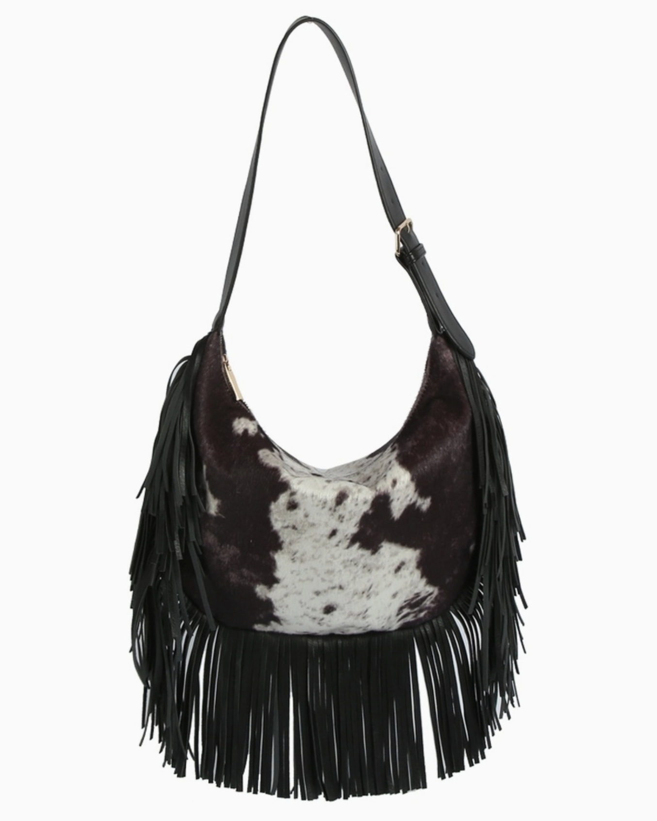Calf Hair Fringe Hobo Shoulder Bag