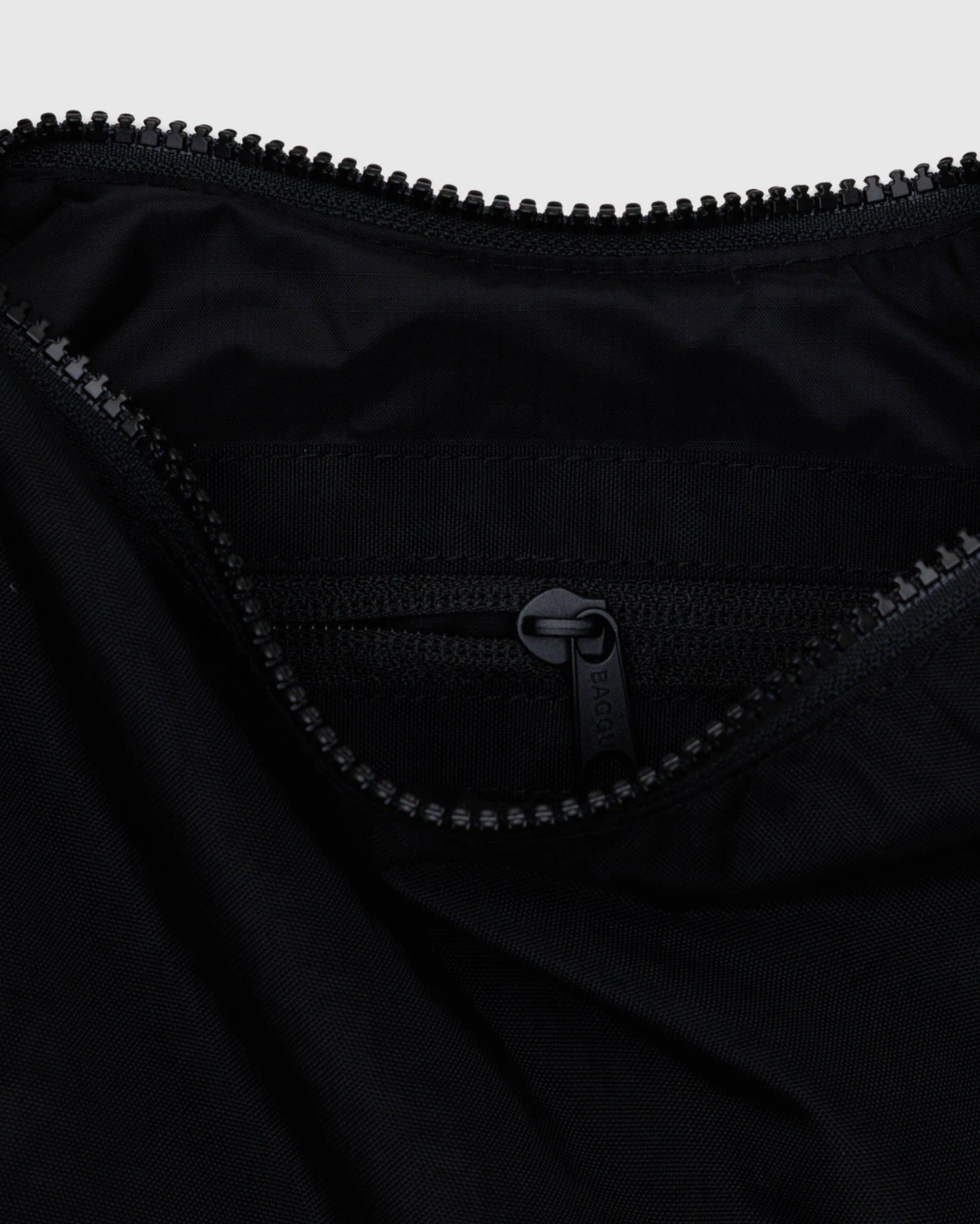 Small Nylon Crescent Bag - Black