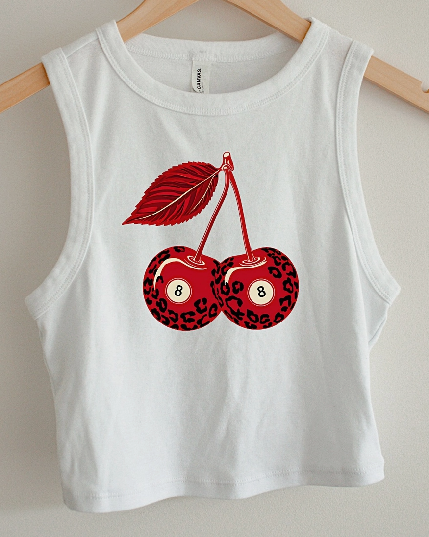 Leopard Cherries Crop Tank
