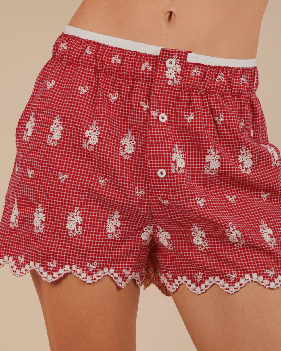 Embroidered Boxer Shorts - Burnout