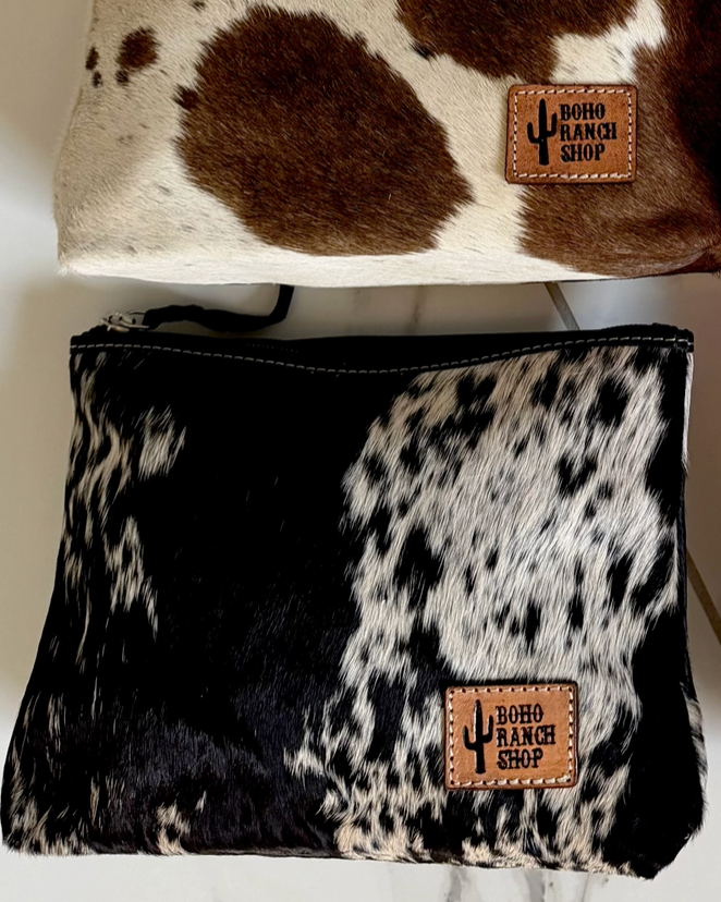 Western Cowhide Makeup Pouch