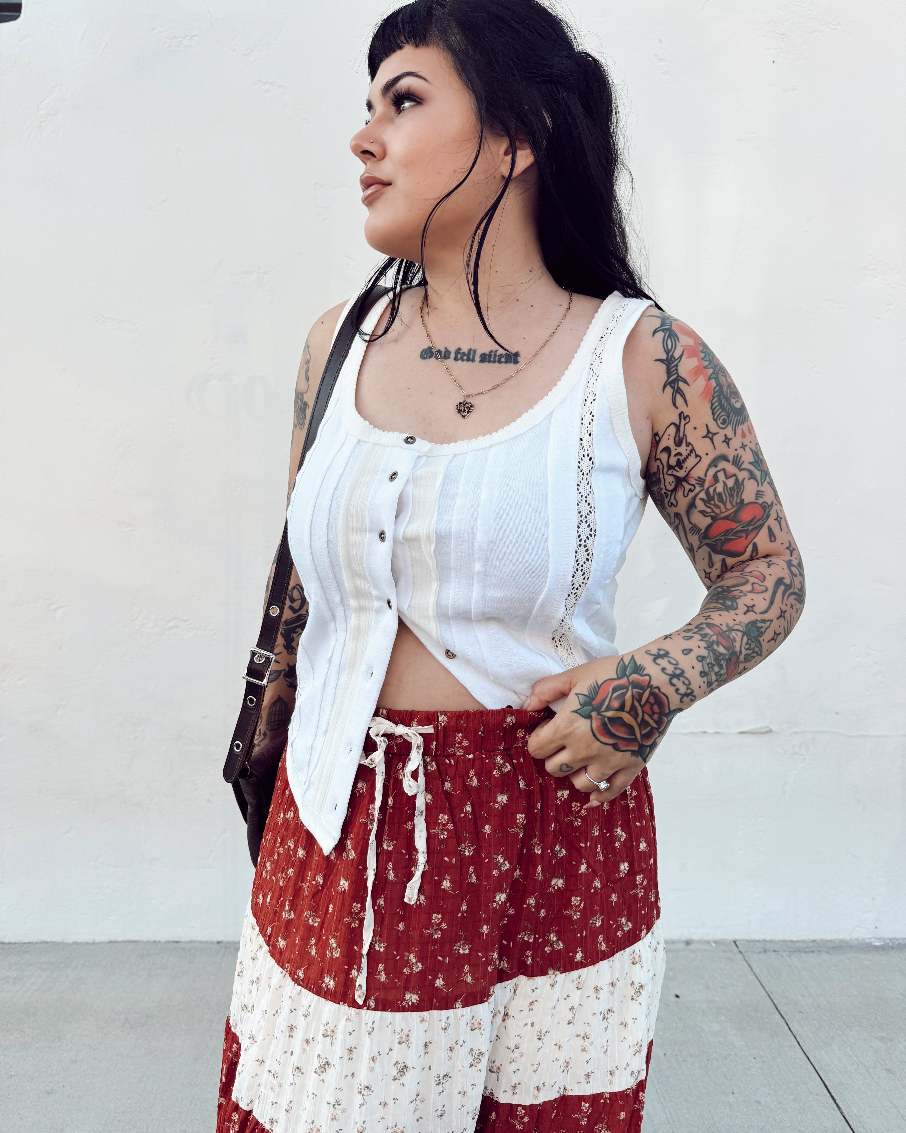 Tiered Floral Maxi Skirt