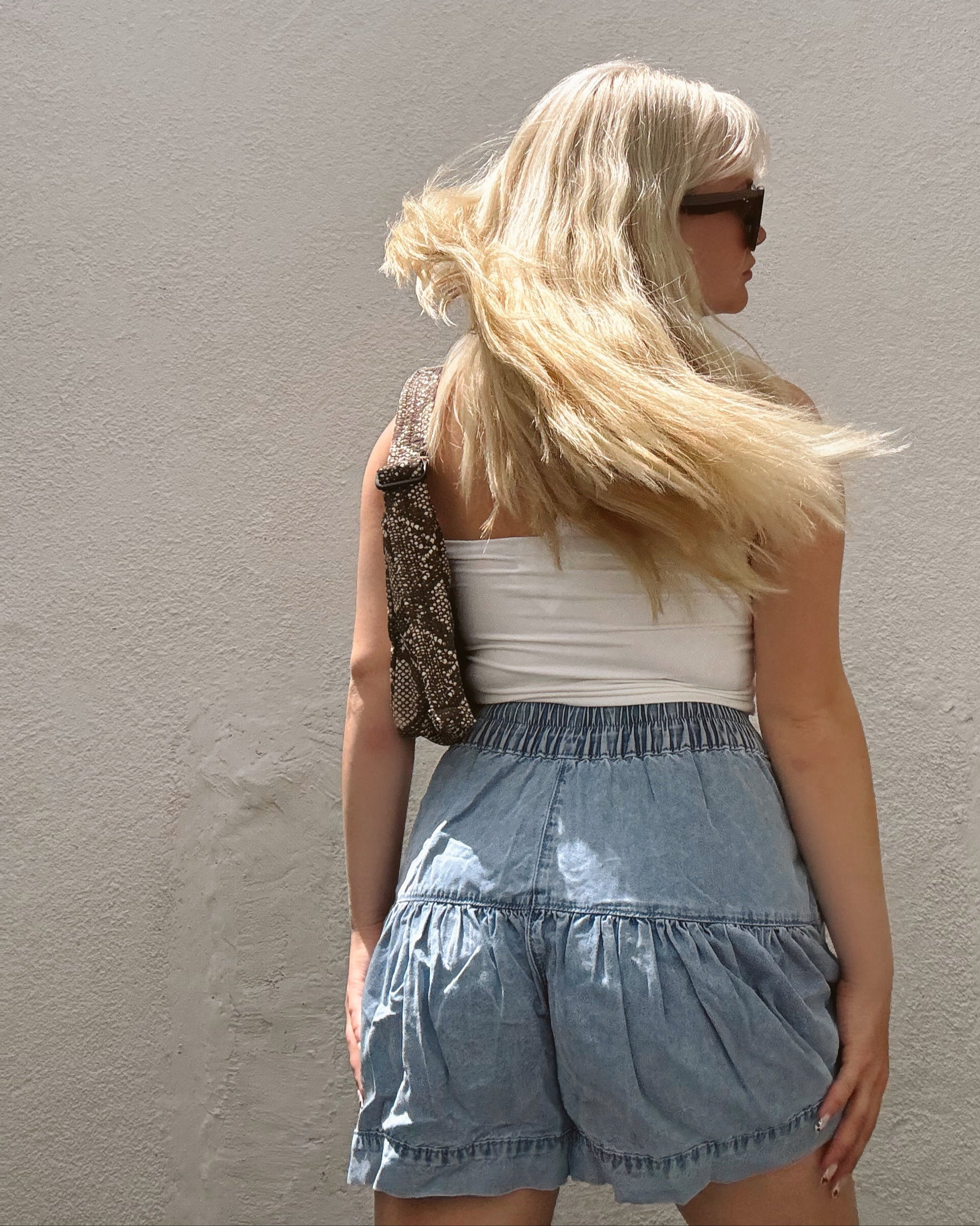 Denim Button Front Skort