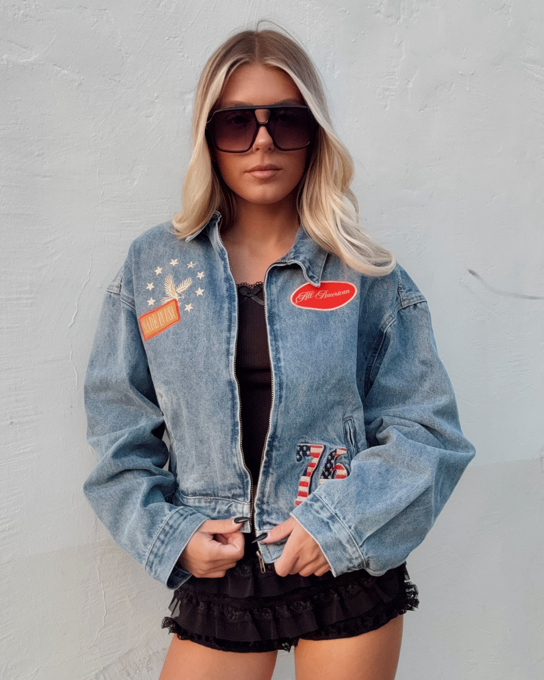 Americana Patched Denim Jacket