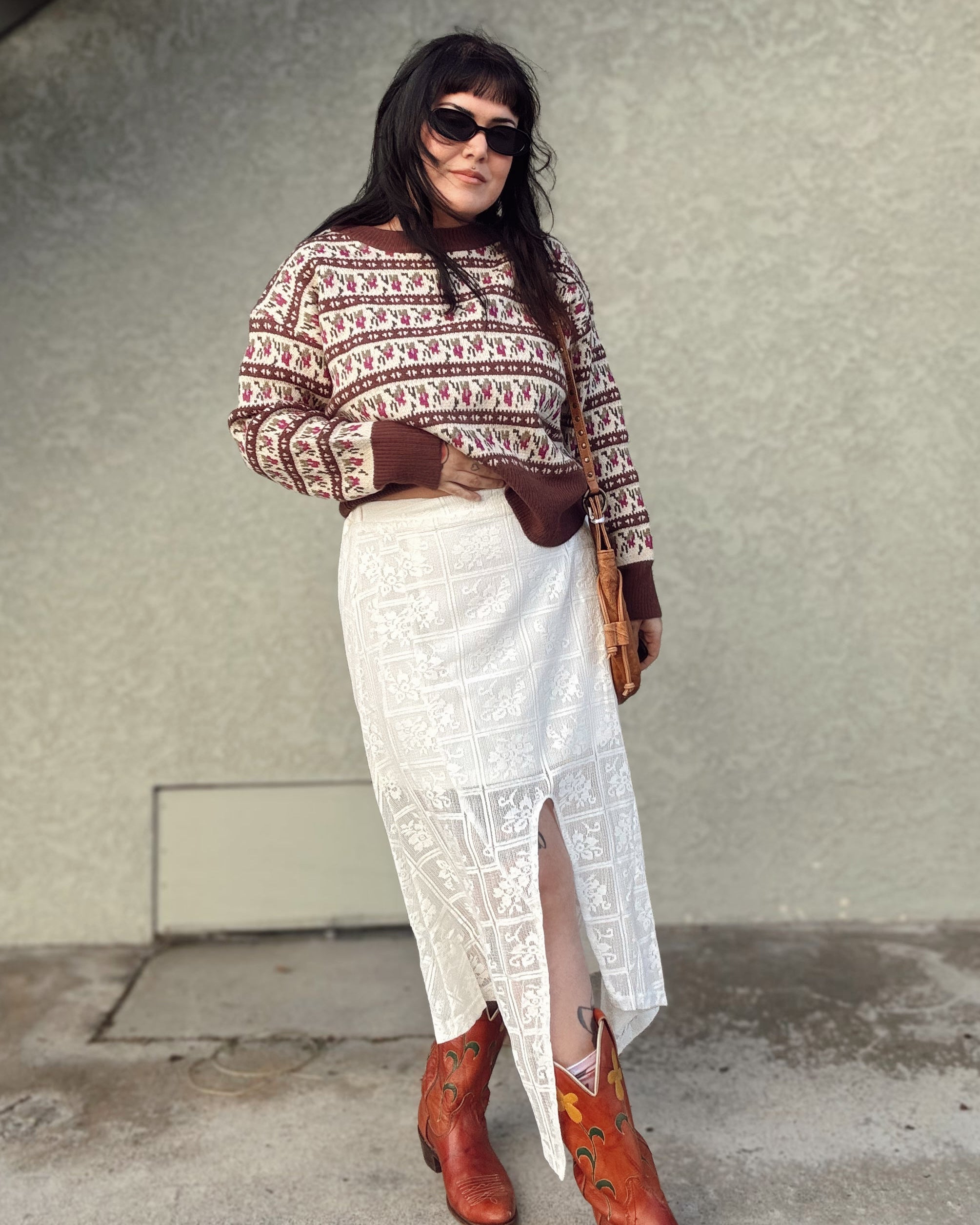Lace Handkerchief Midi Skirt