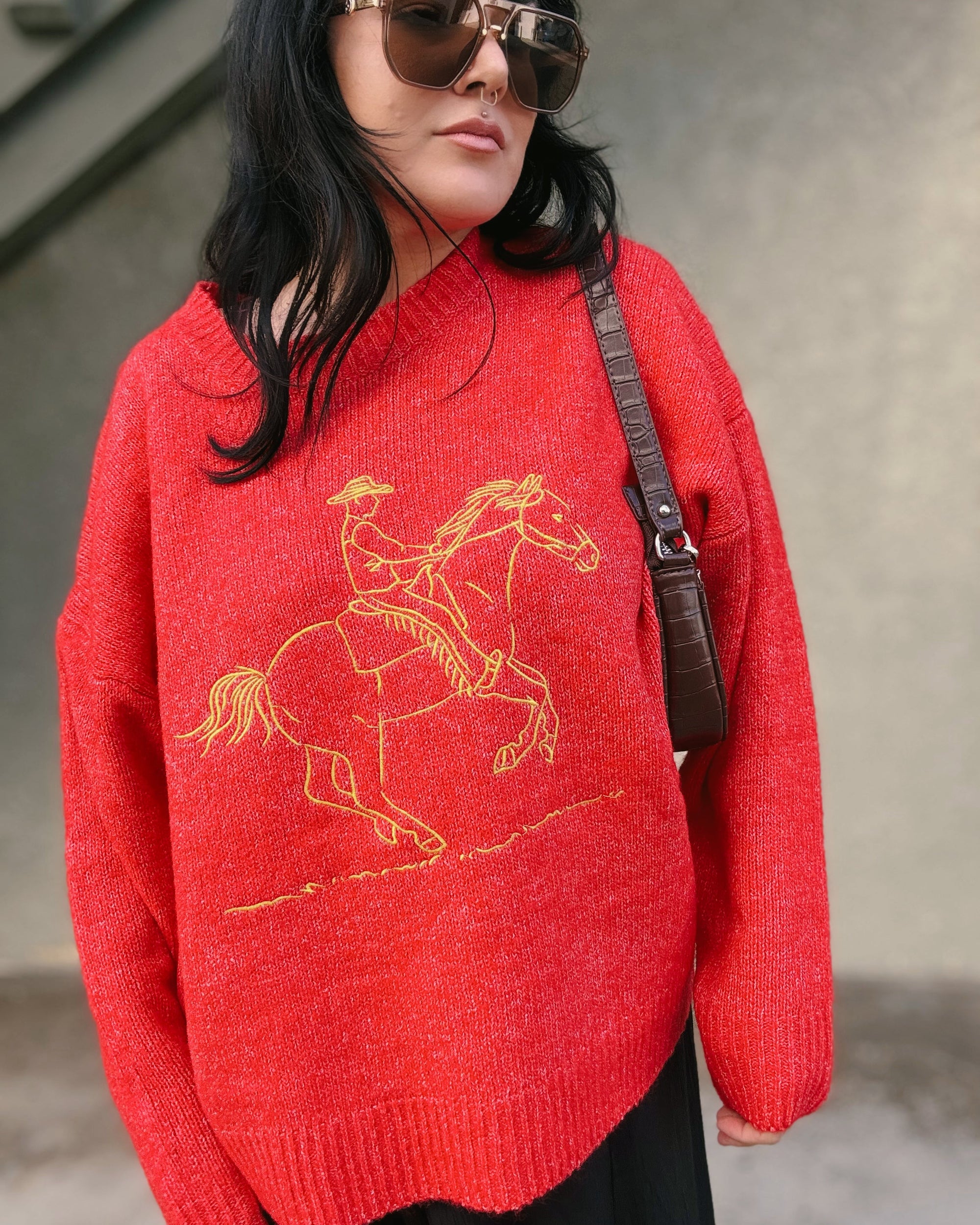 Cowboy Sweater - Red