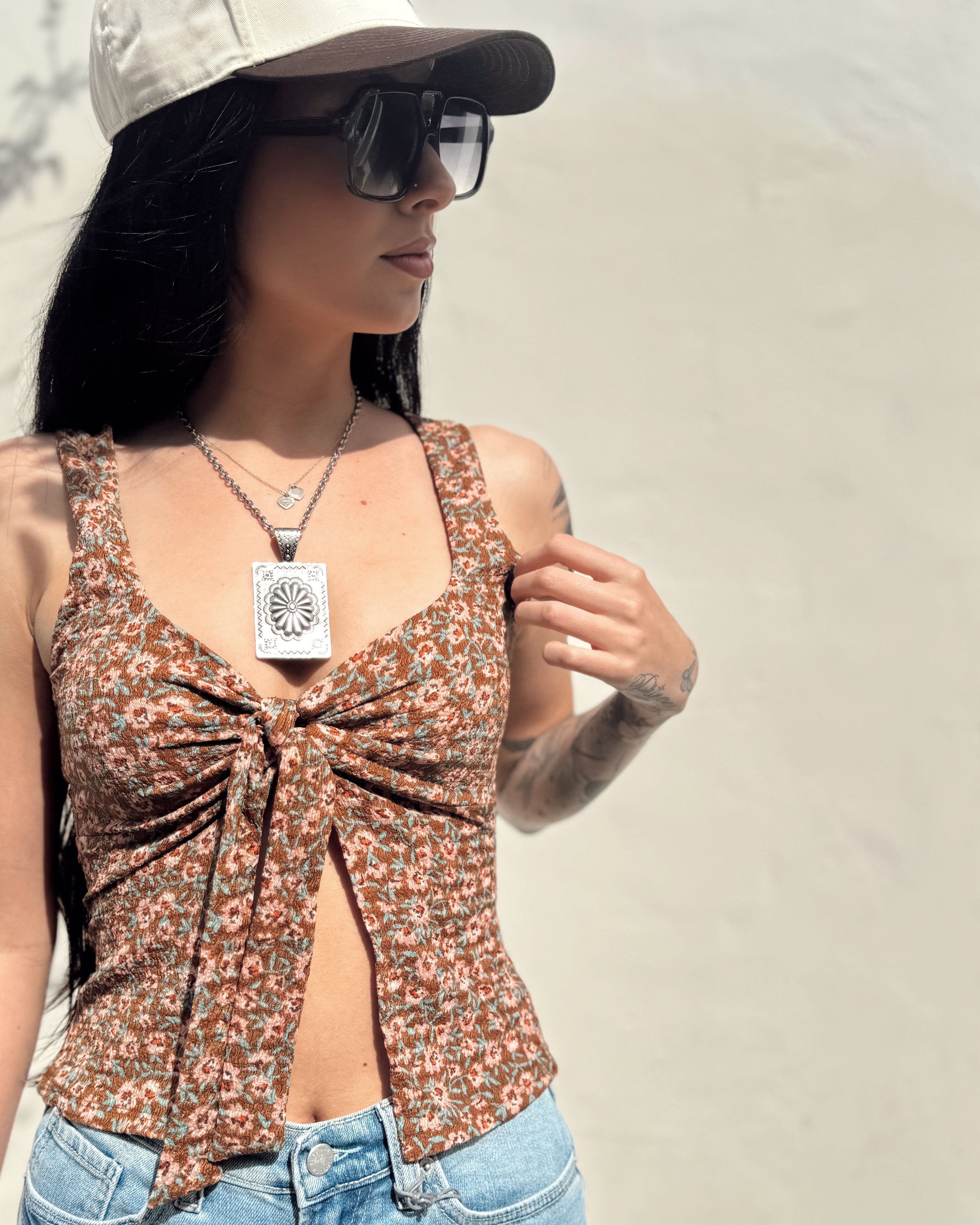 Daisy Canyon Tie Front Top