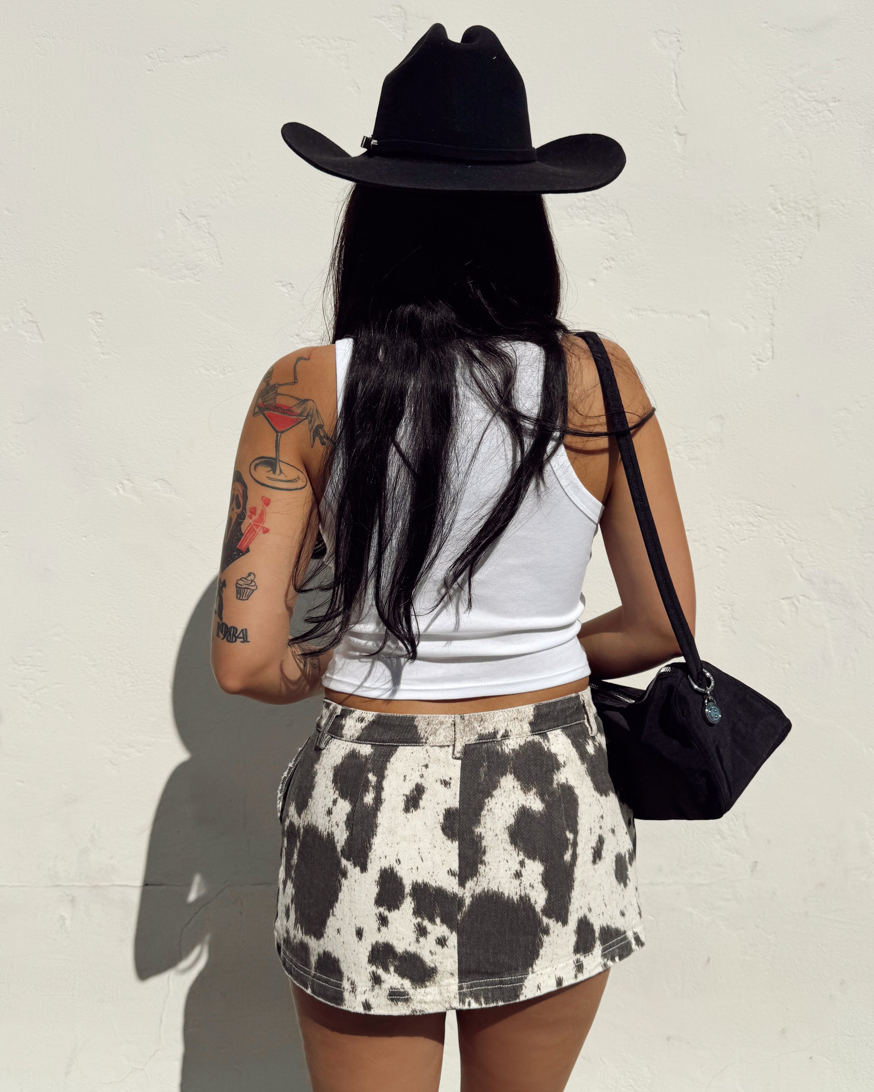 Cow Print Mini Skort