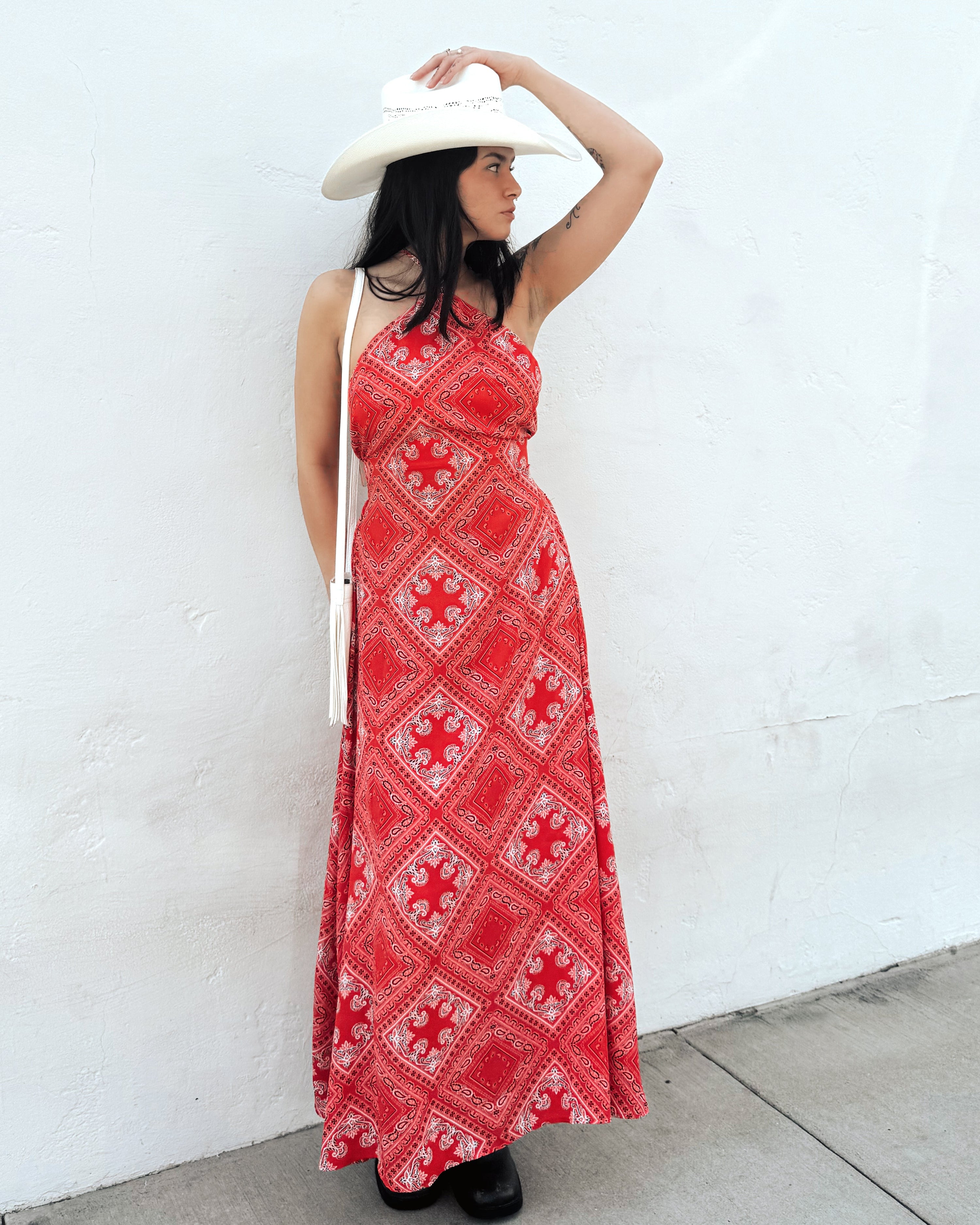 Bandana Print Midi Dress