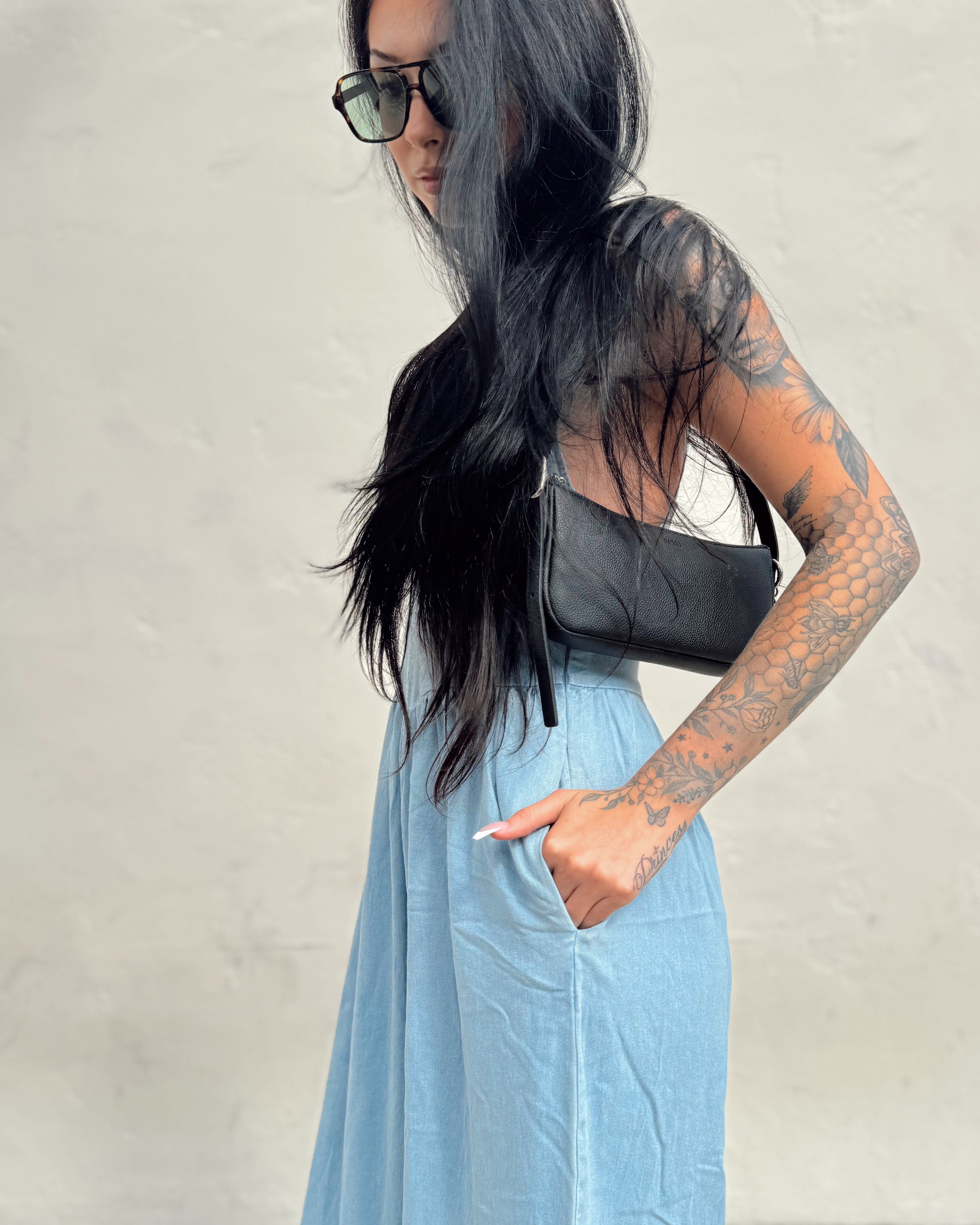 Denim Corset Top Jumpsuit