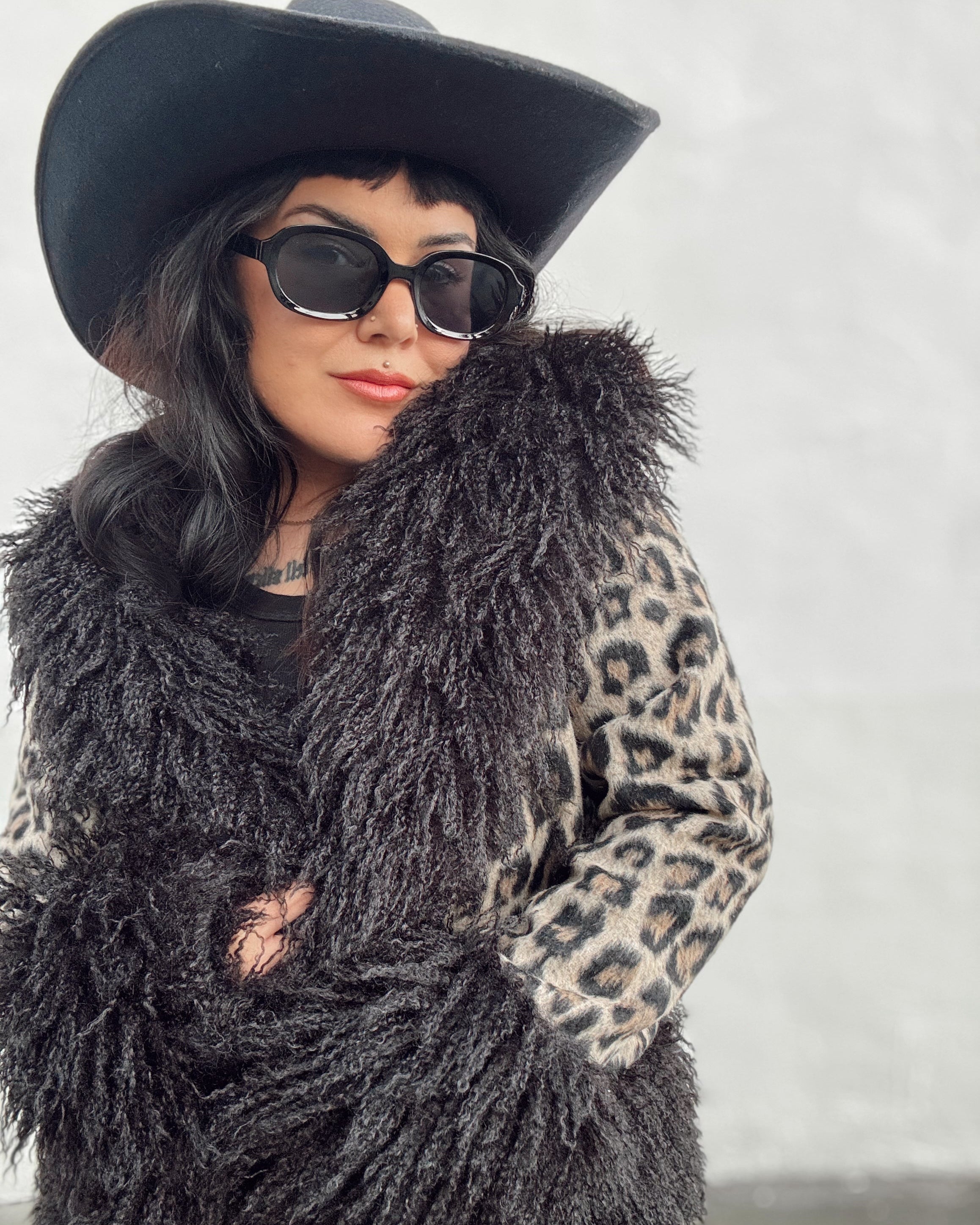 Fur Trim Leopard Jacket