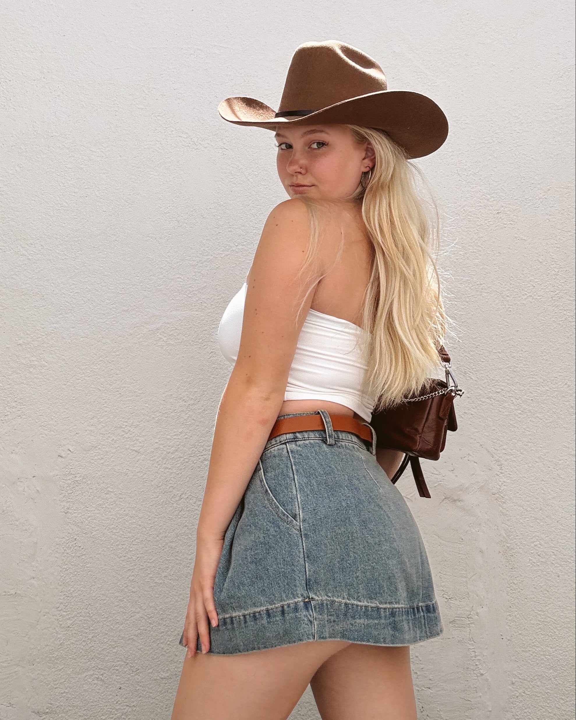 Denim Pleated Skort - Burnout