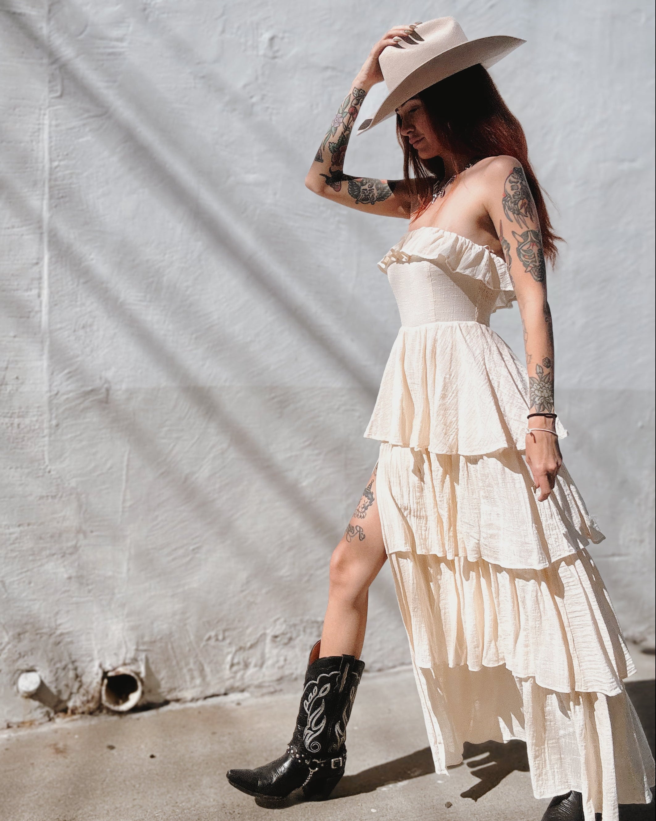 Ruffle Tiered Midi Dress