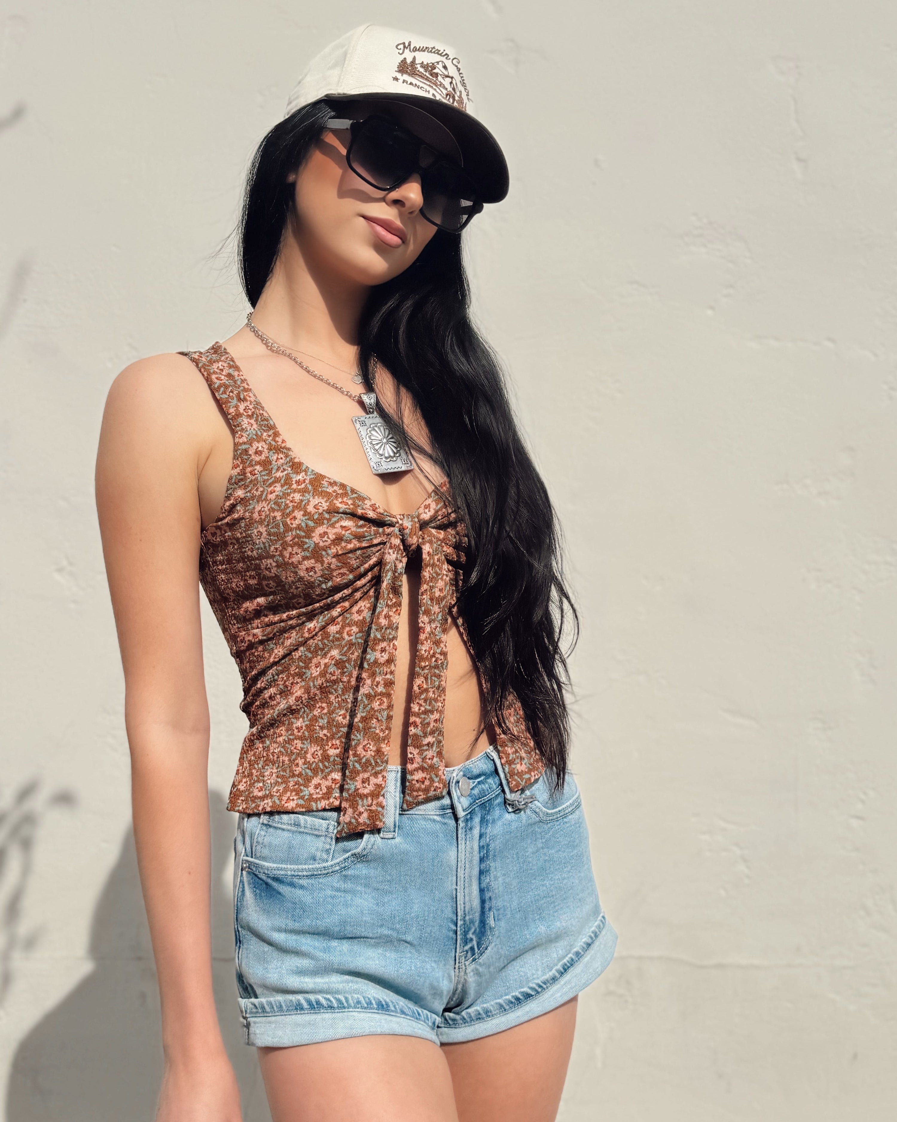 Daisy Canyon Tie Front Top