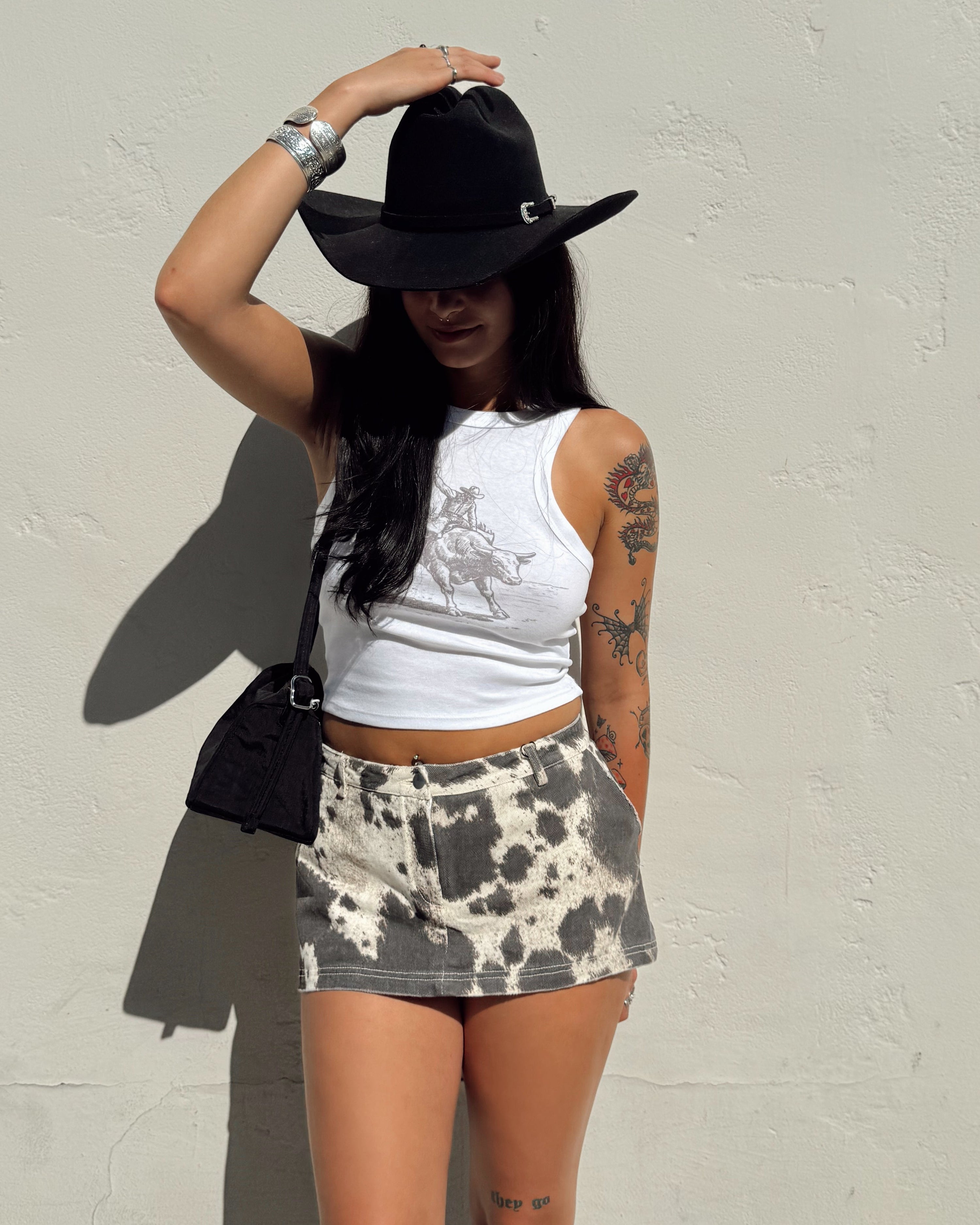 Cow Print Mini Skort