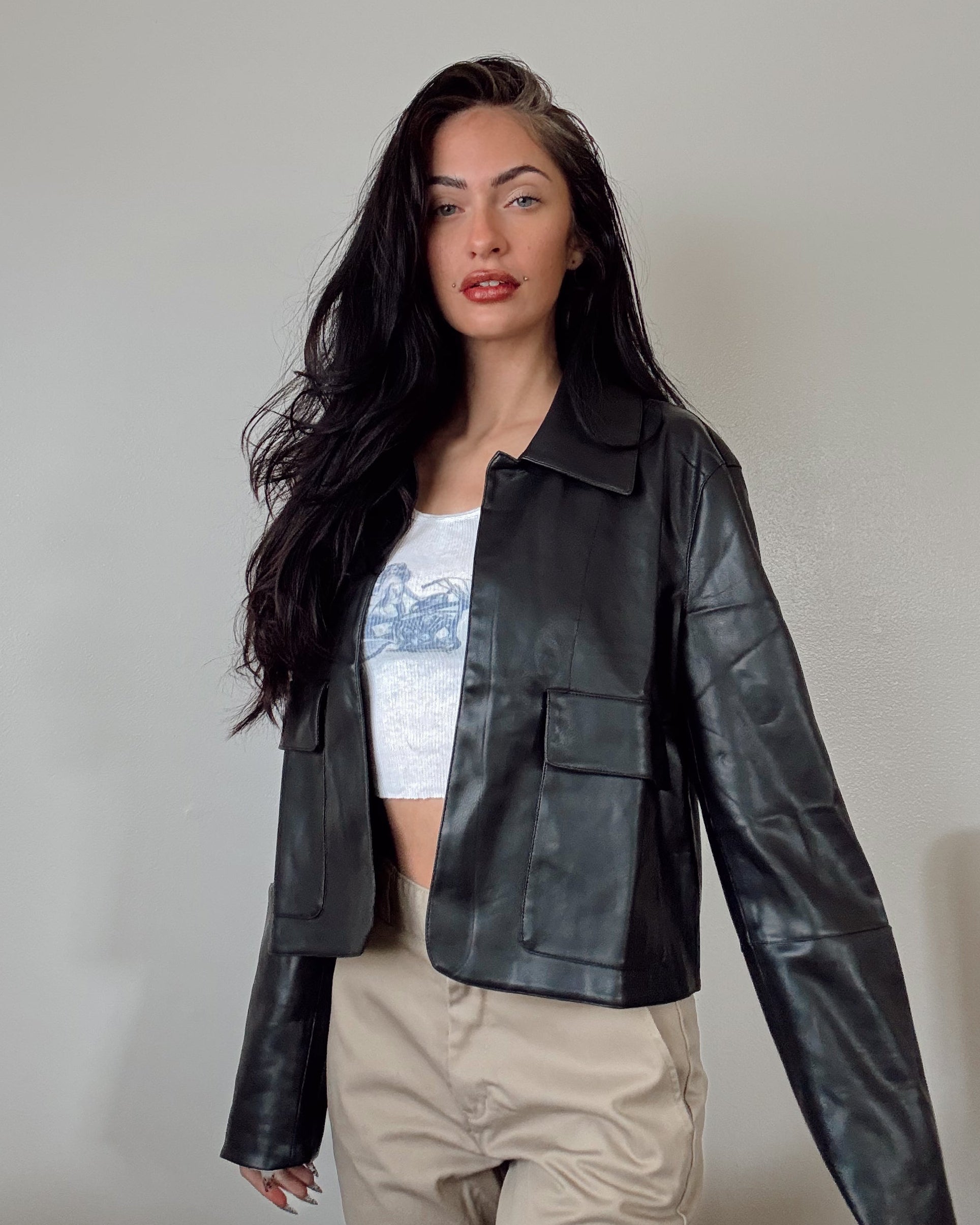Leather Crop Jacket