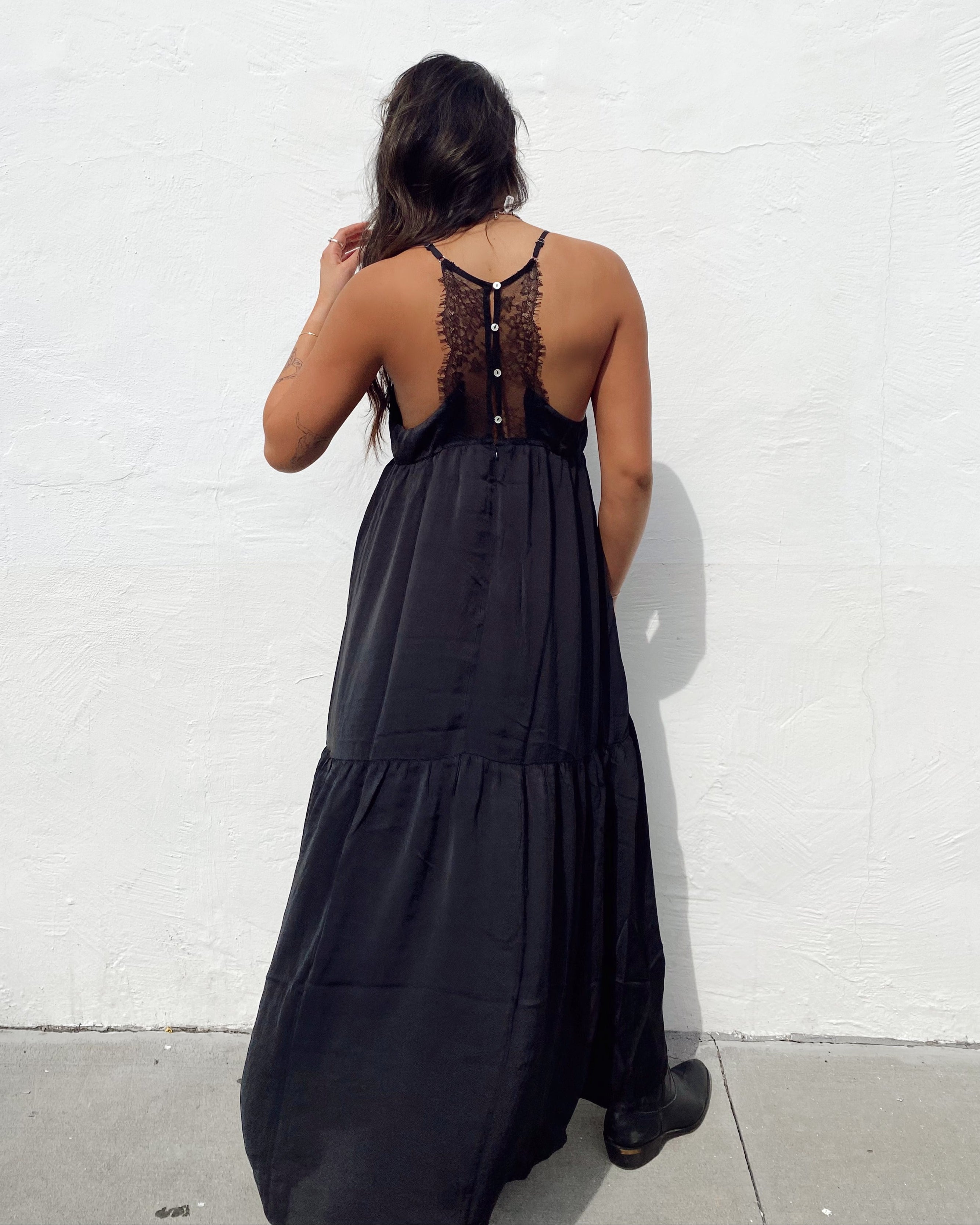 Lace Trim Maxi Dress