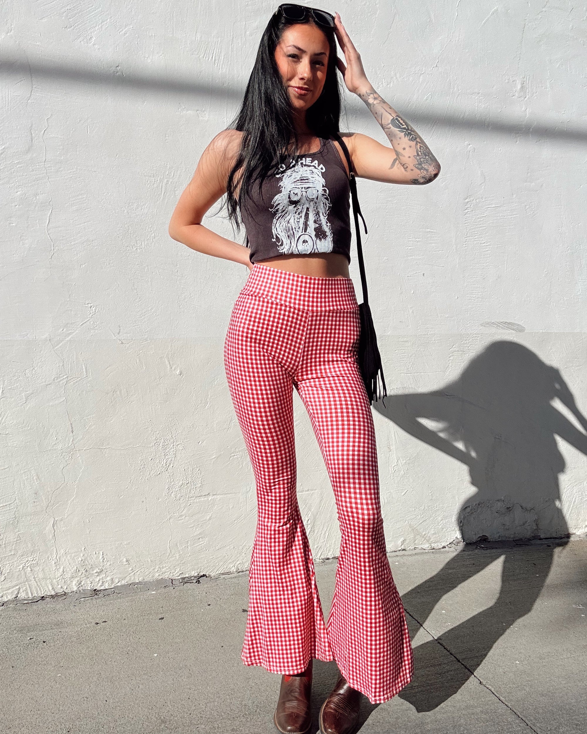 Gingham Flare - Red