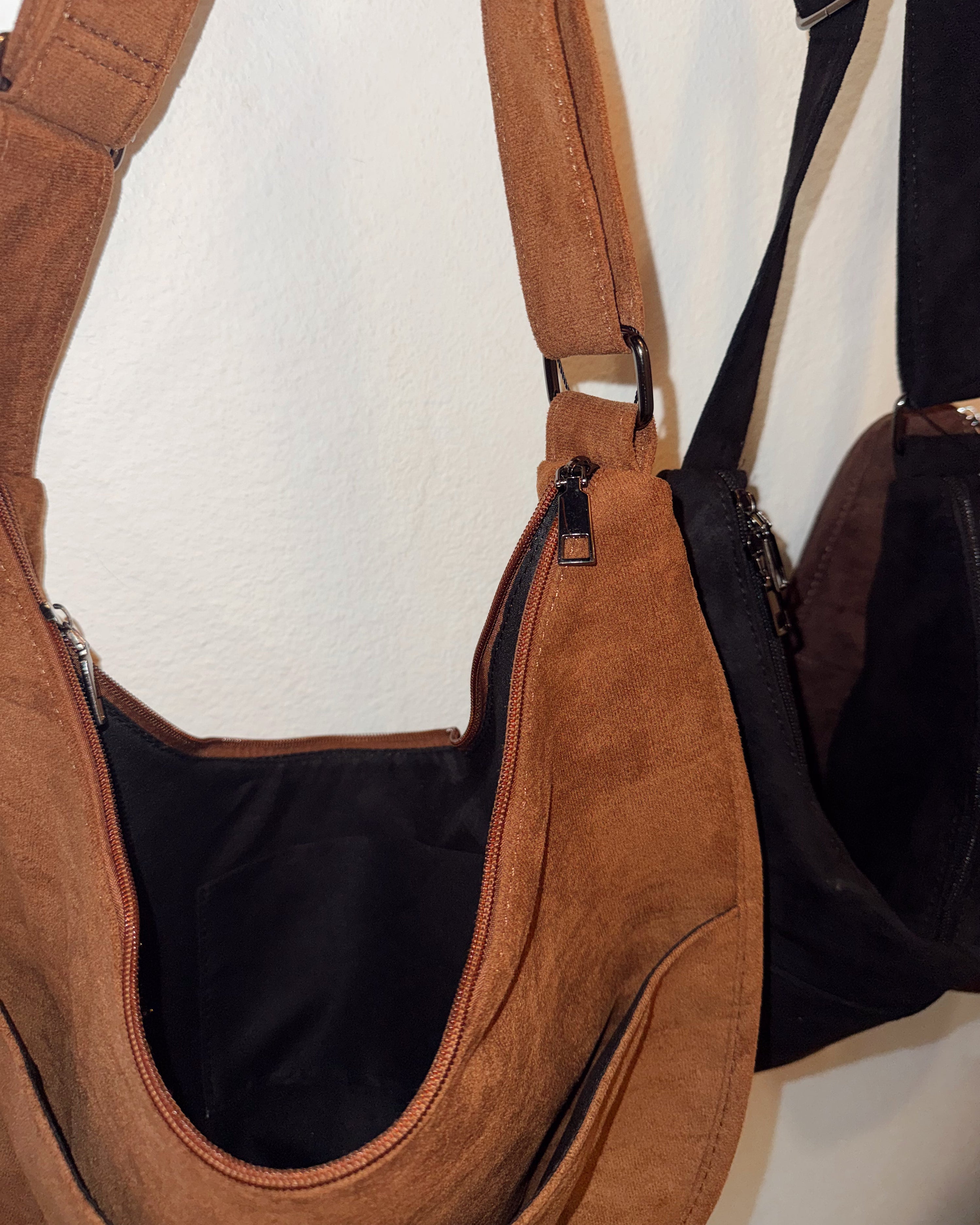 Suede Tote Bag - Adjustable Strap