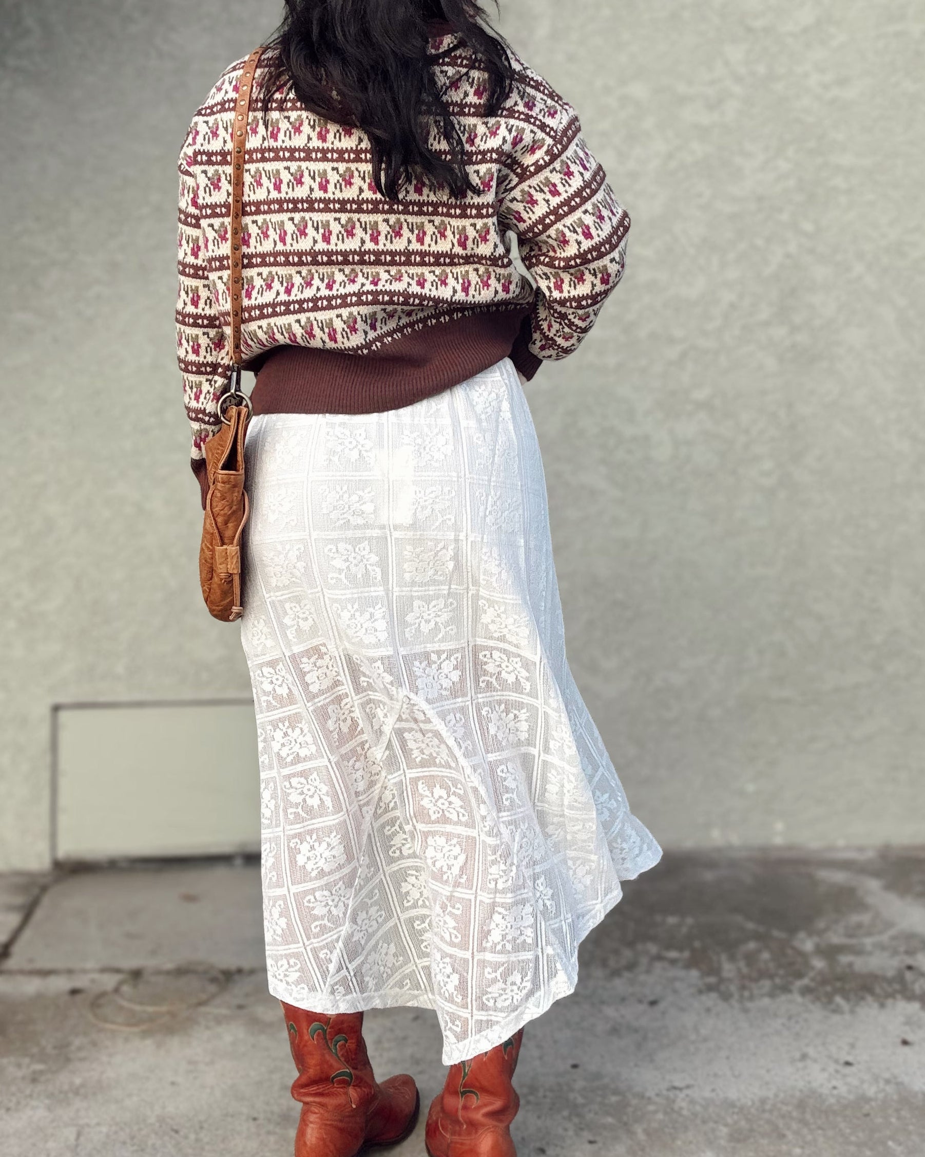Lace Handkerchief Midi Skirt
