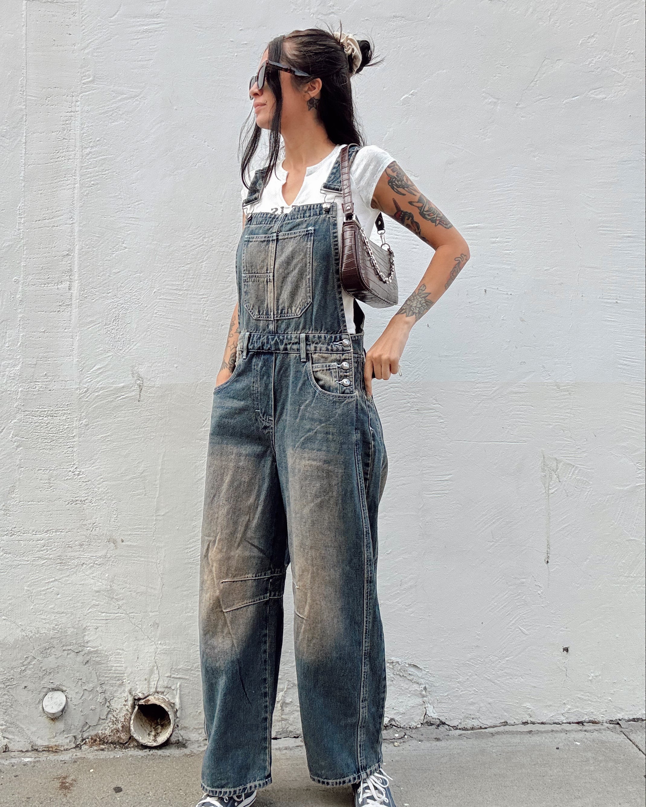 Vintage Wash Denim Overalls