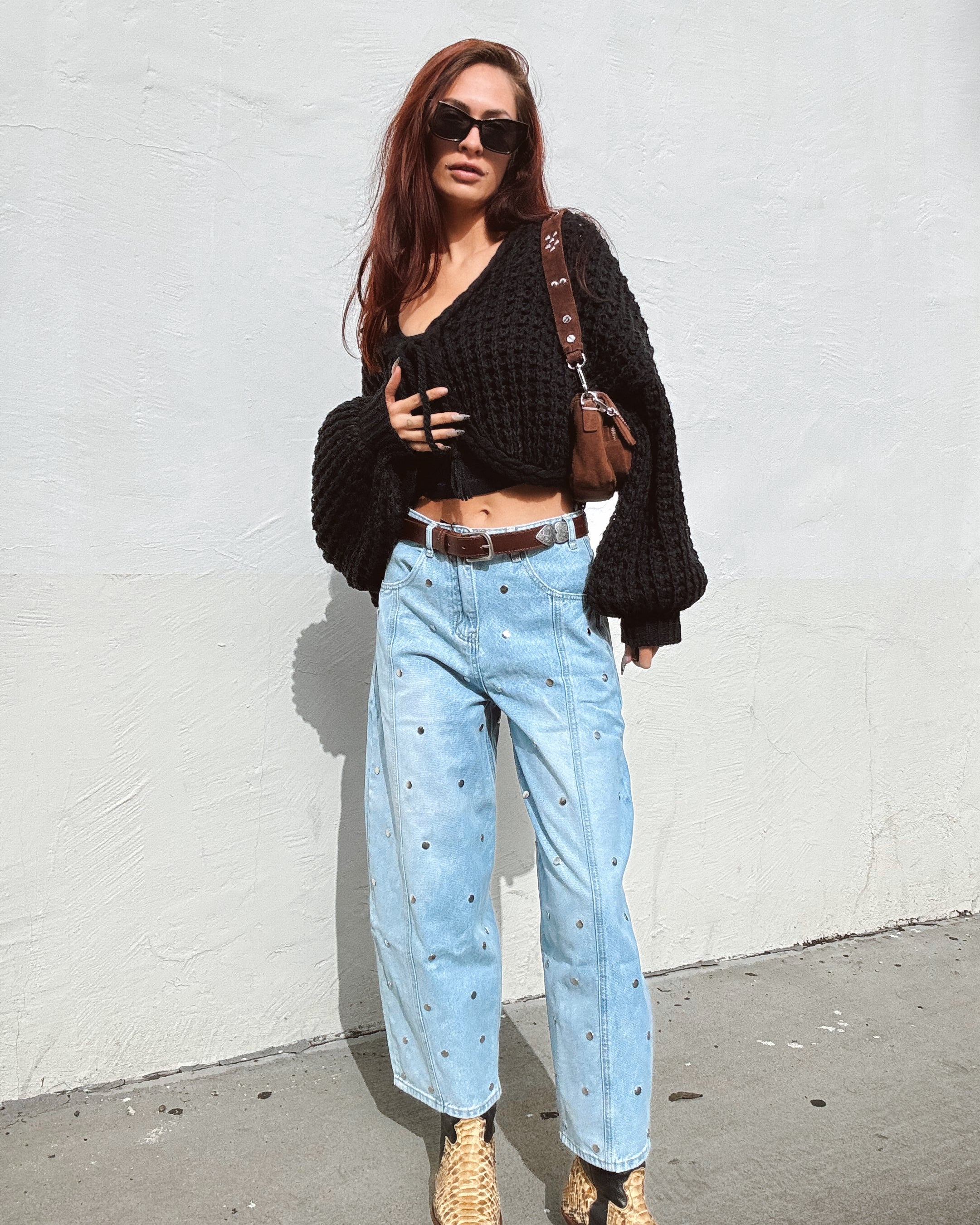 Studded Barrel Jeans