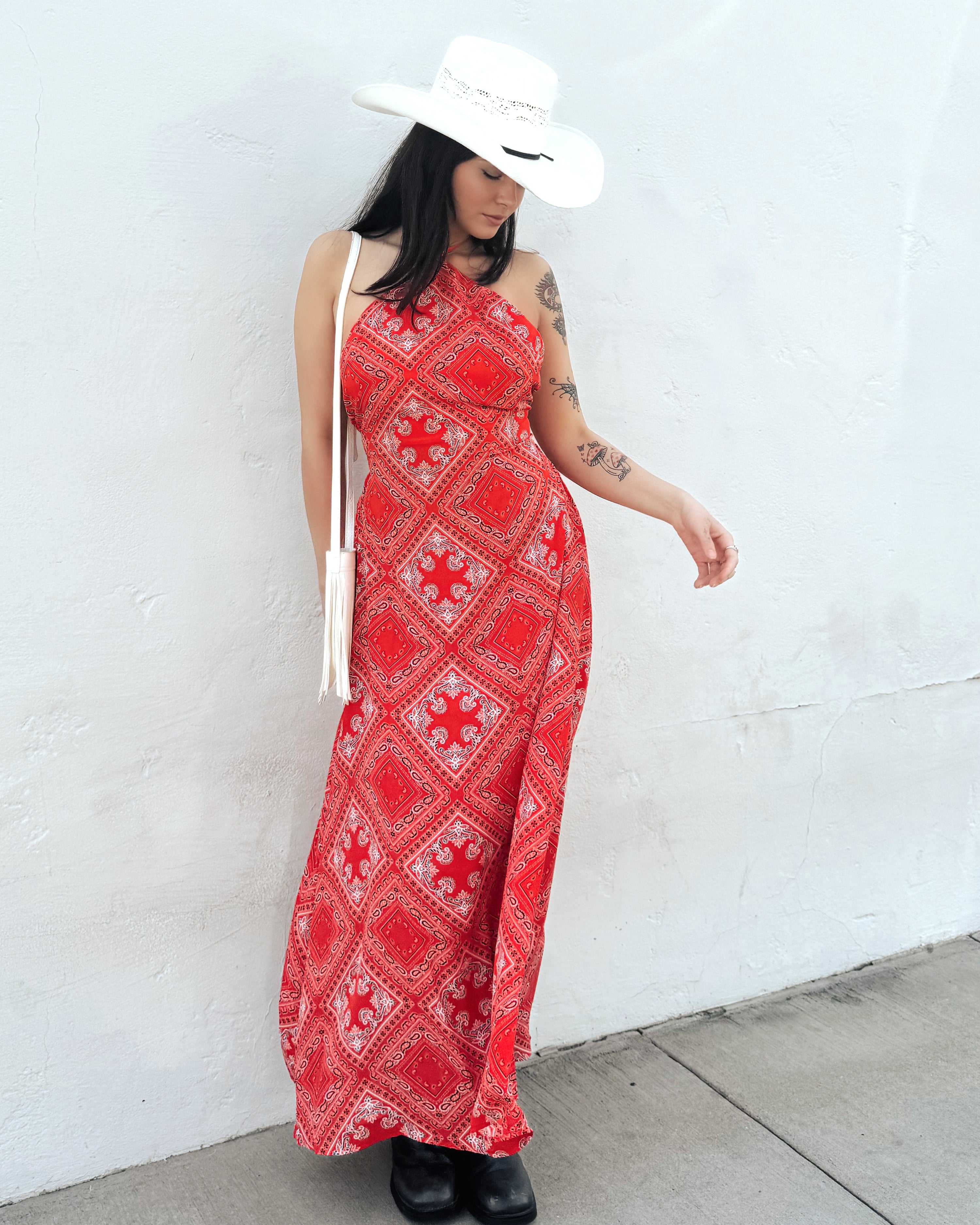 Bandana Print Midi Dress