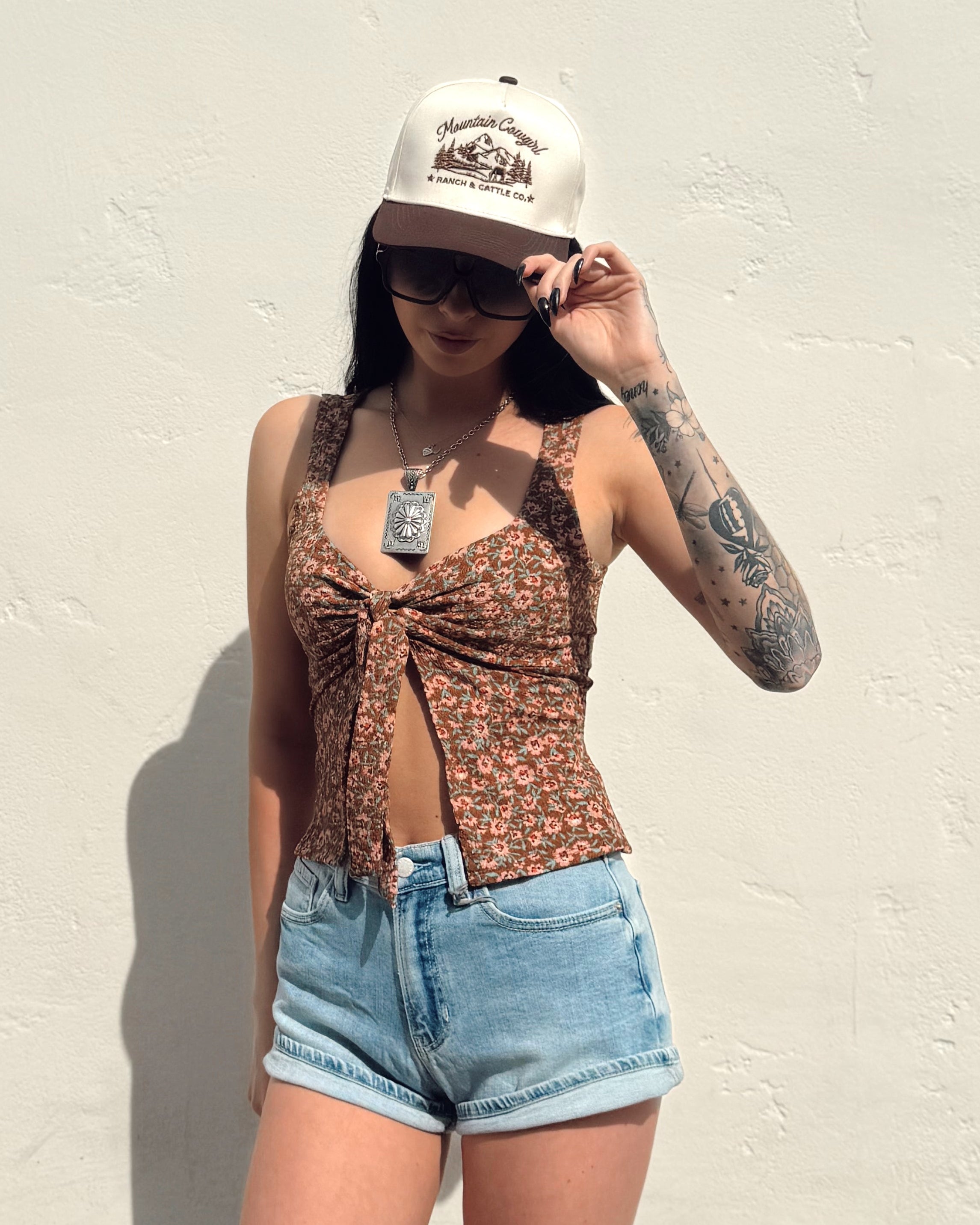 Daisy Canyon Tie Front Top
