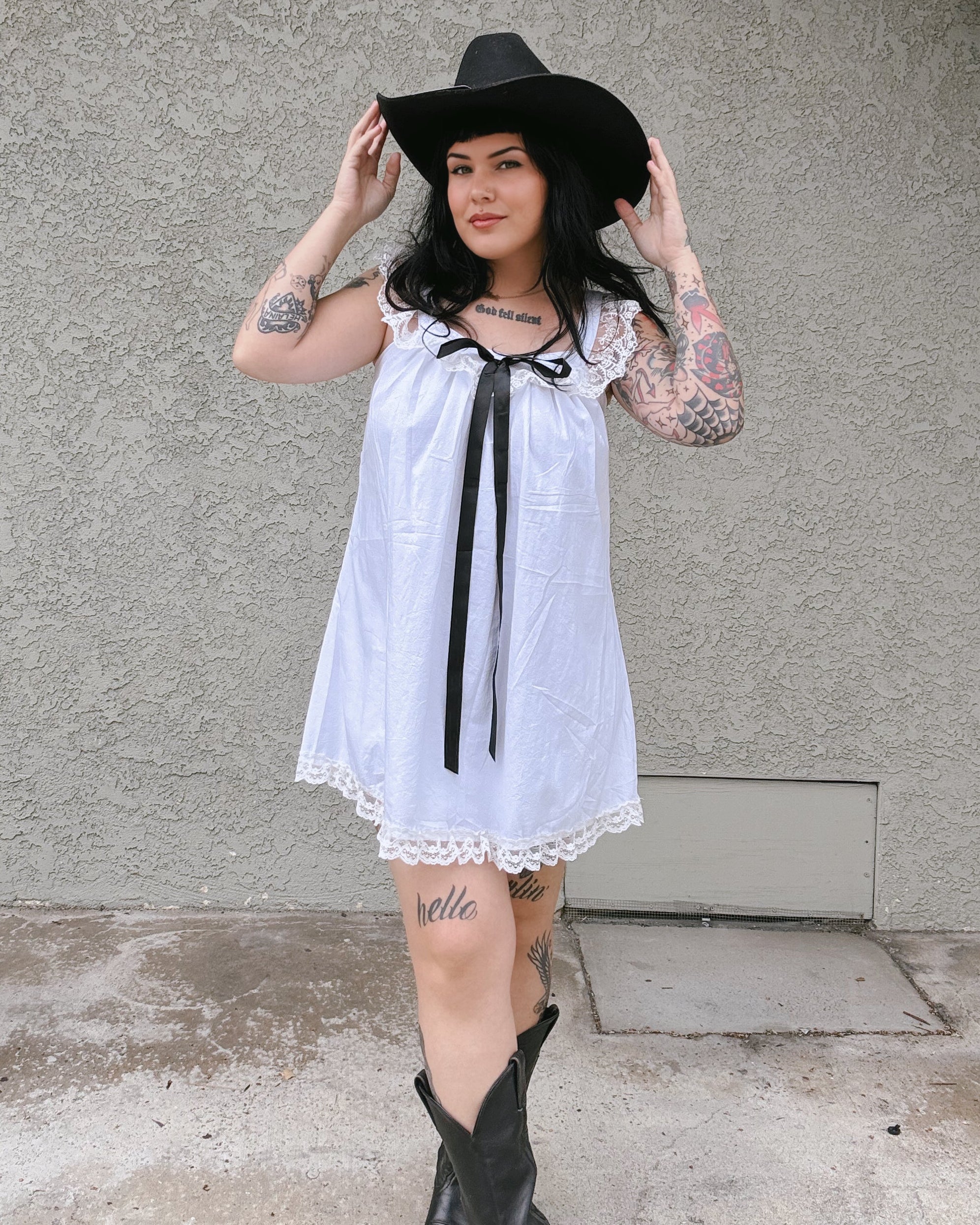 Bow Babydoll Mini Dress