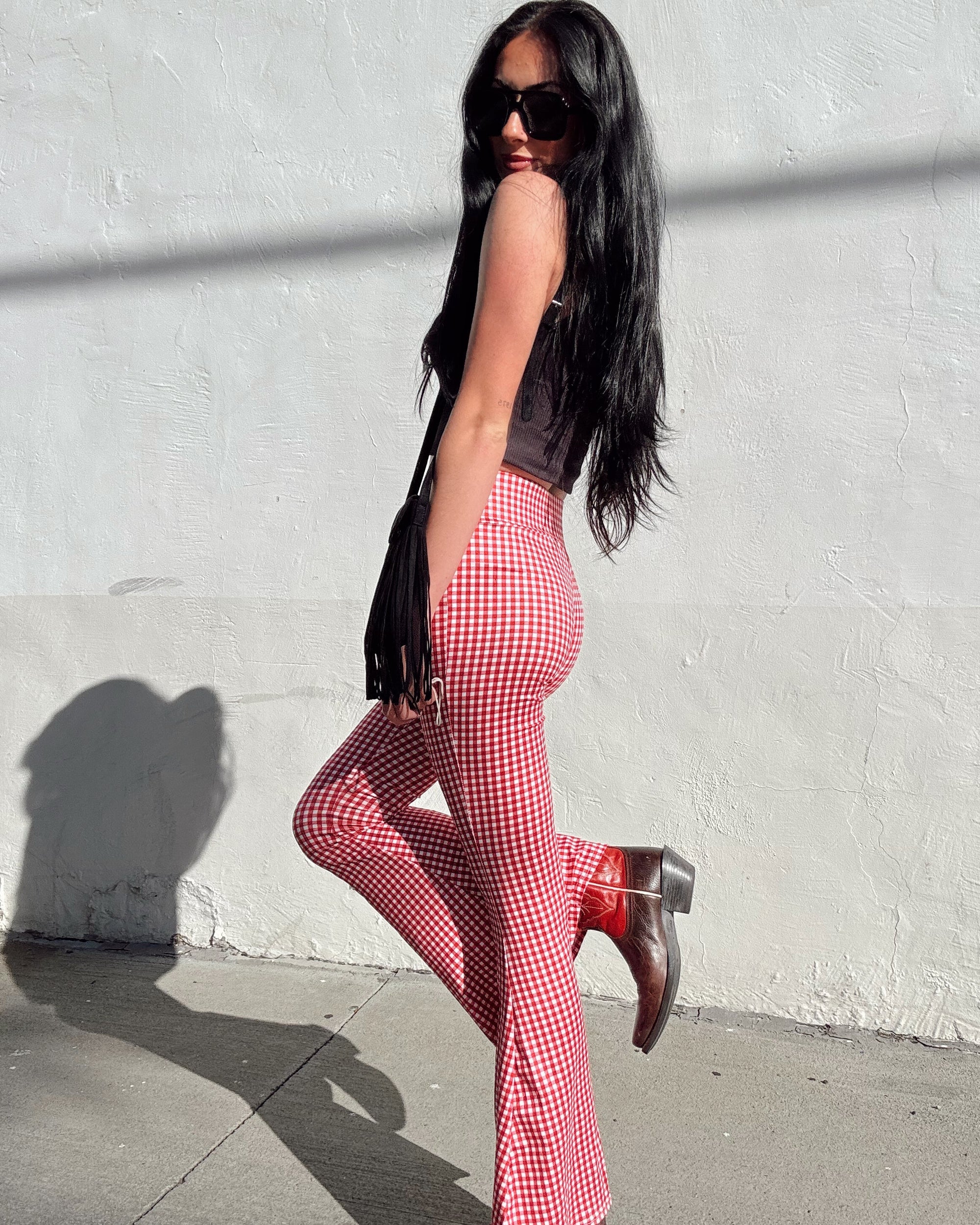 Gingham Flare - Red