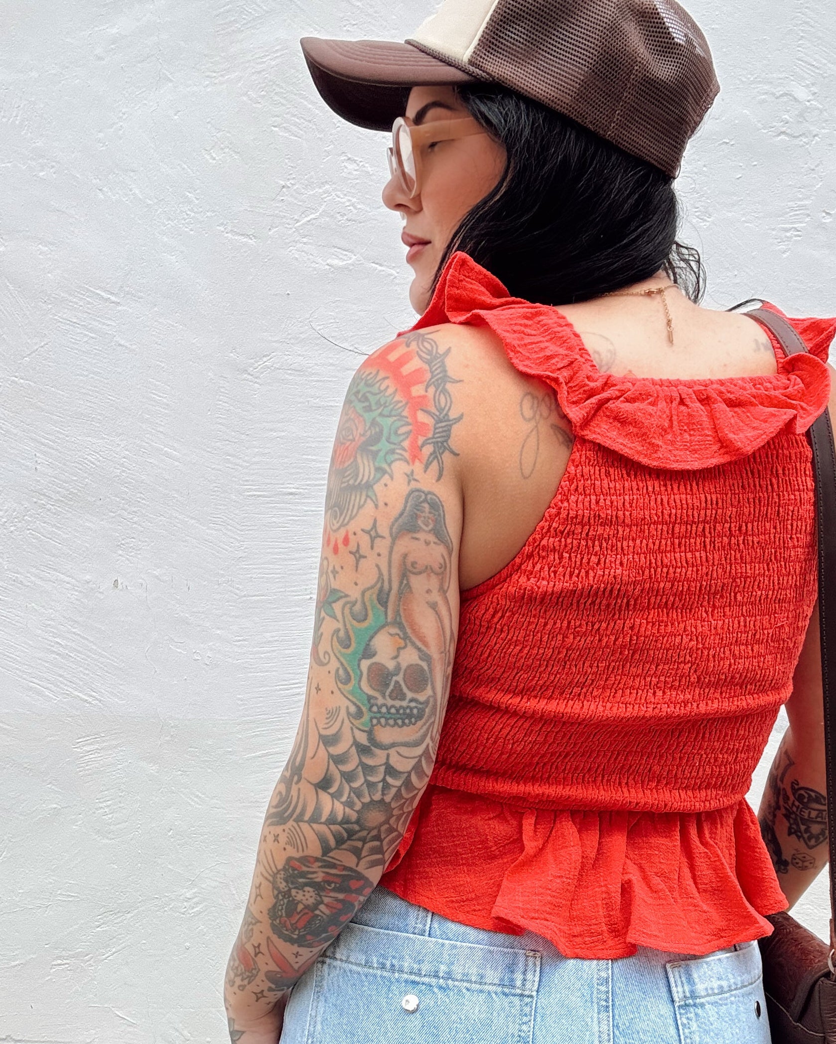 Ruffle Tank - Red
